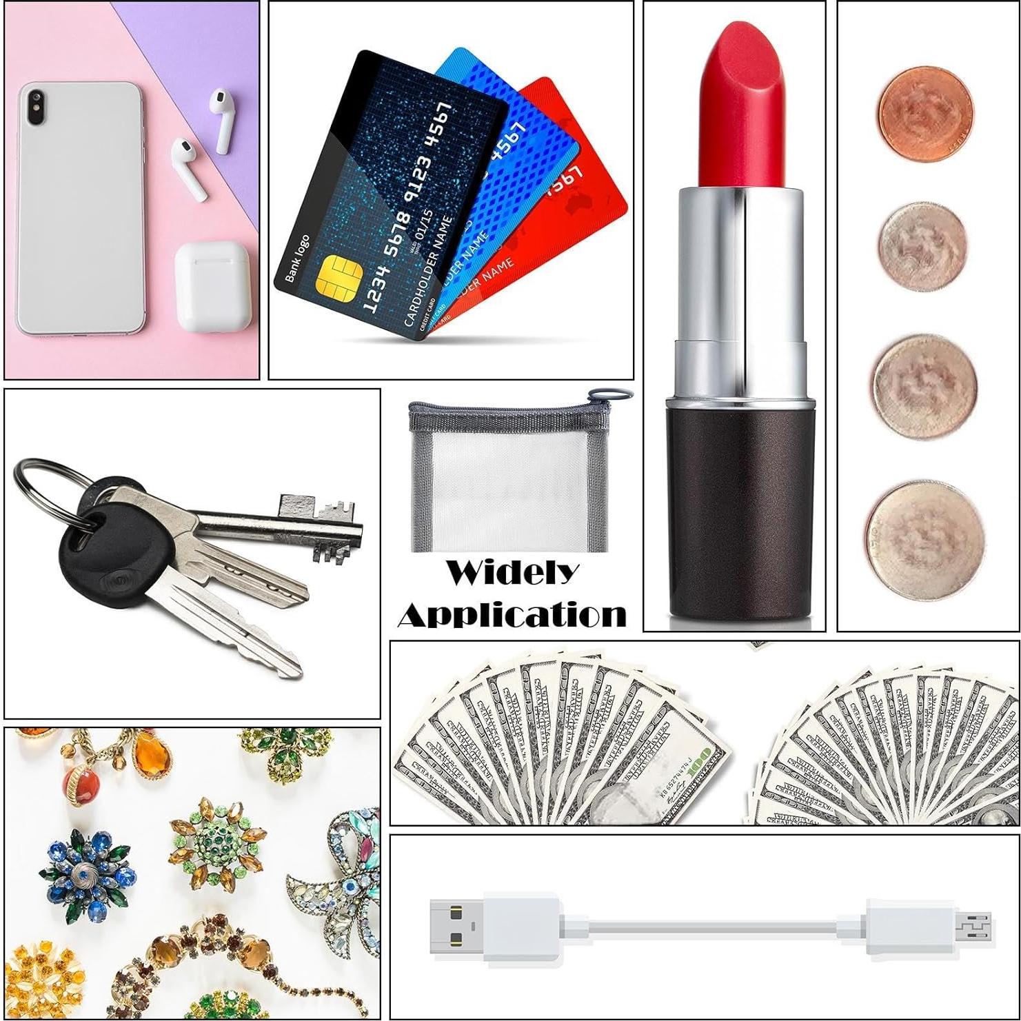 Bolsas de Malla con Cremallera Frienda - 10 Pcs Mini Cosméticos 7.62x10.16cm Gris