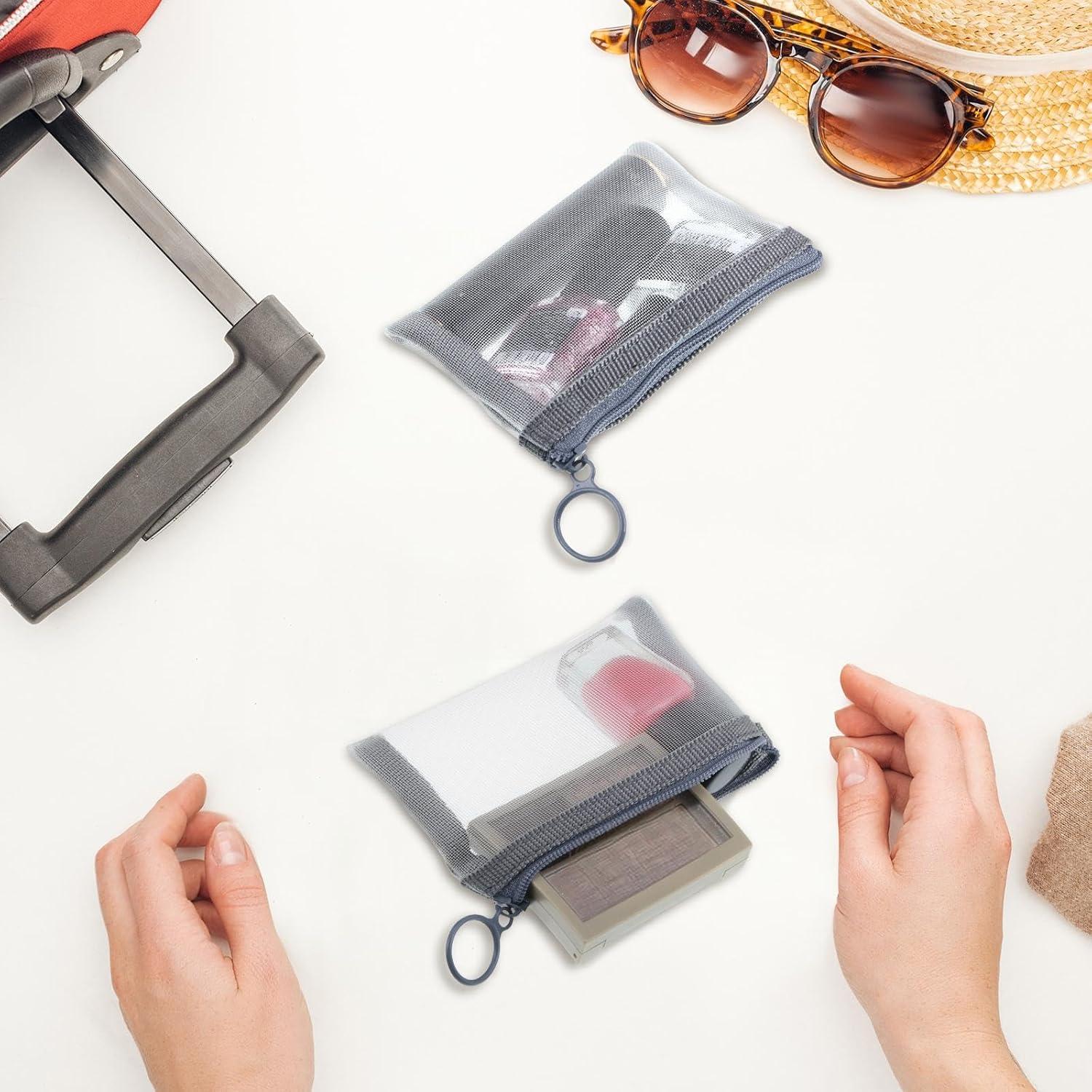 Bolsas de Malla con Cremallera Frienda - 10 Pcs Mini Cosméticos 7.62x10.16cm Gris