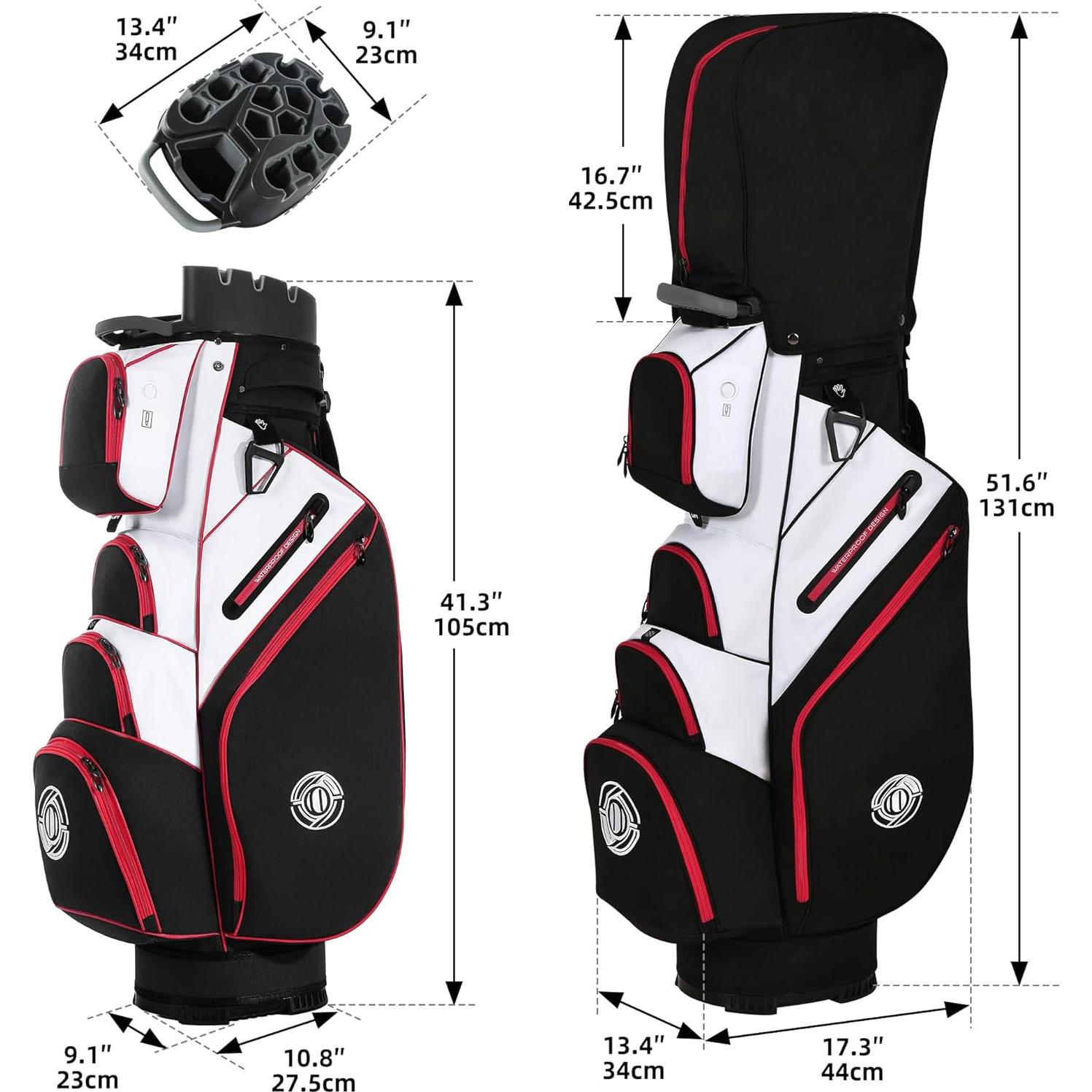 Bolsa de Carro de Golf Shopsource 14 Vías con Divisores y Asa Ergonómica