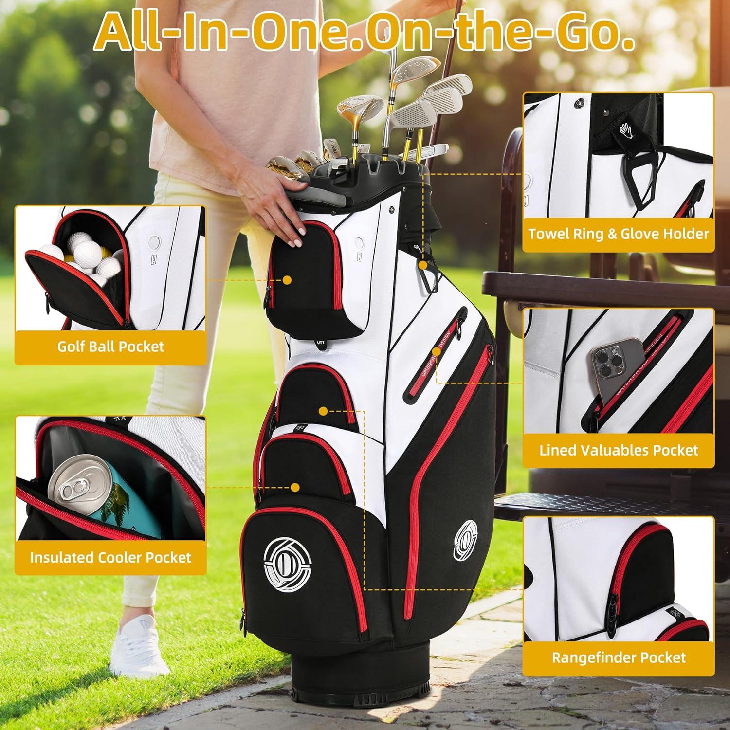 Bolsa de Carro de Golf Shopsource 14 Vías con Divisores y Asa Ergonómica