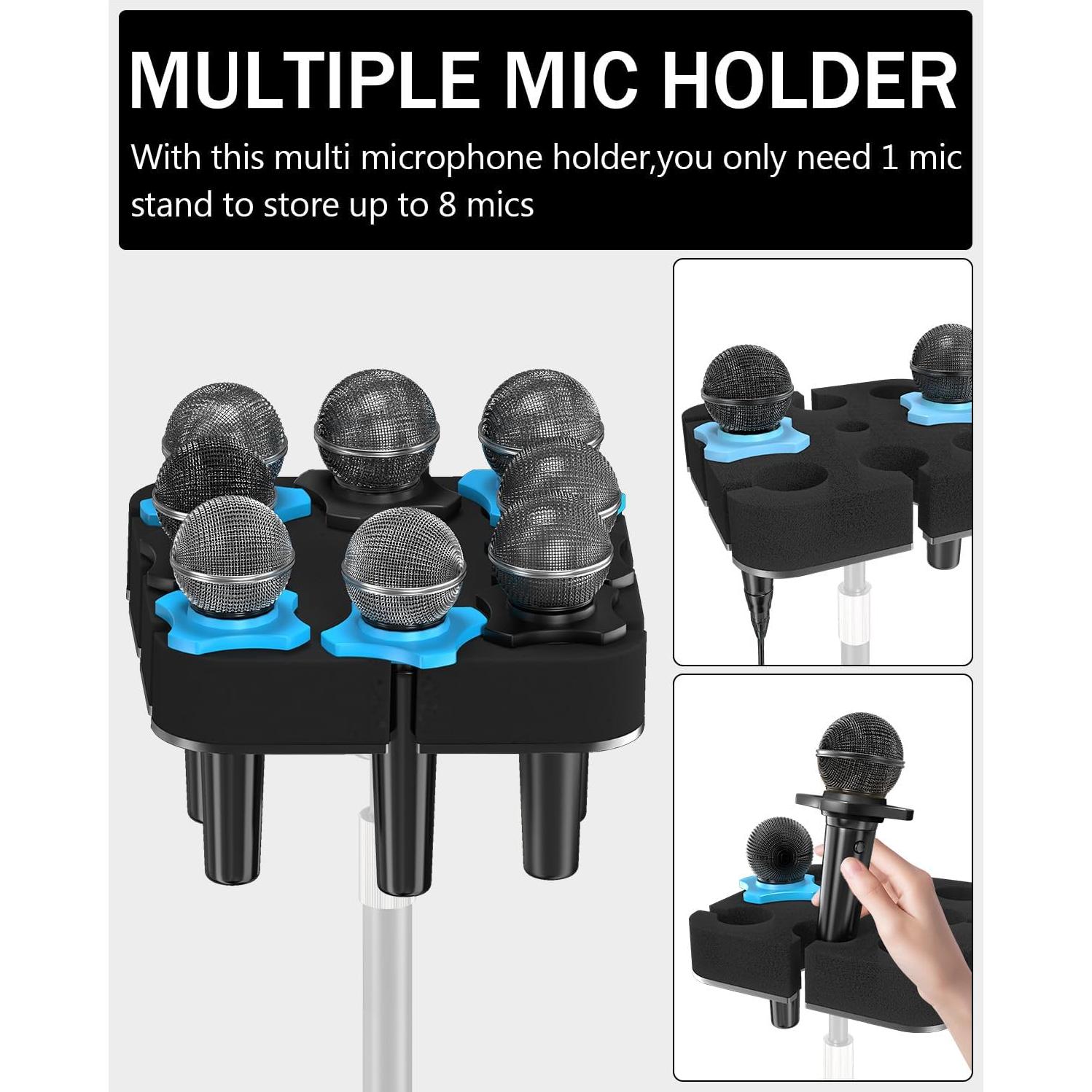 Soporte Multi Micrófono Borenbuir 8 Bandejas Aluminio