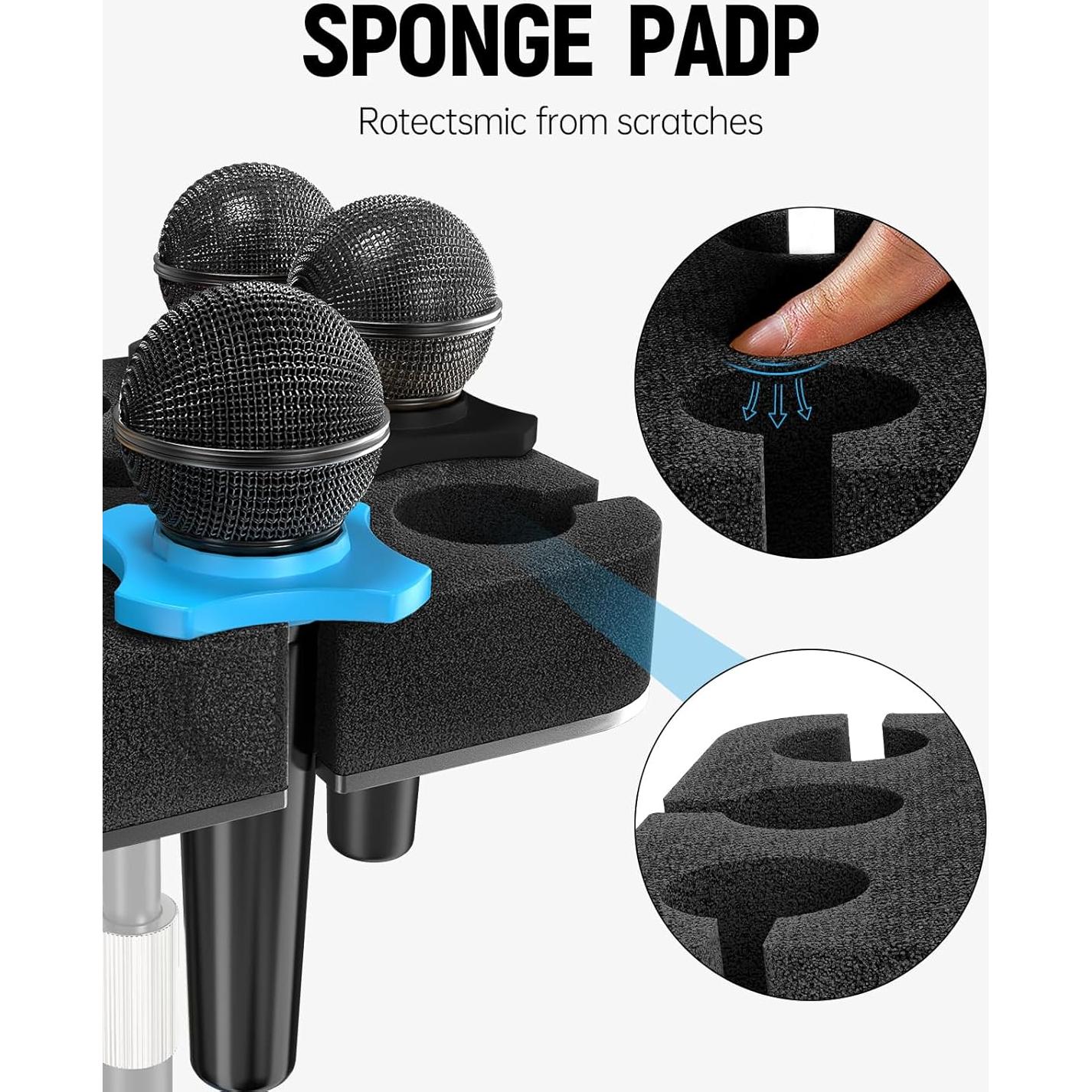 Soporte Multi Micrófono Borenbuir 8 Bandejas Aluminio