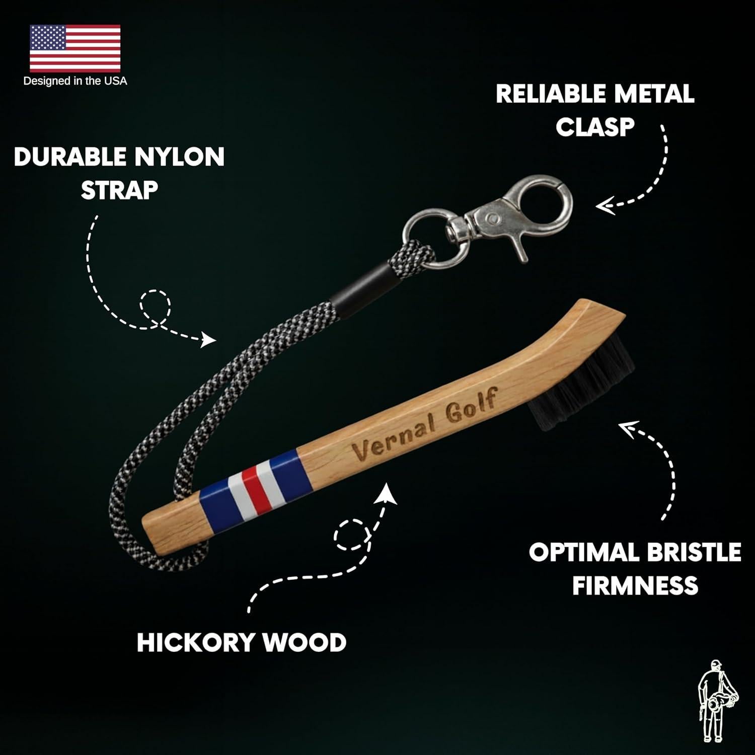 Cepillo de Golf Vernal de Madera de Hickory con Cerdas de Nylon