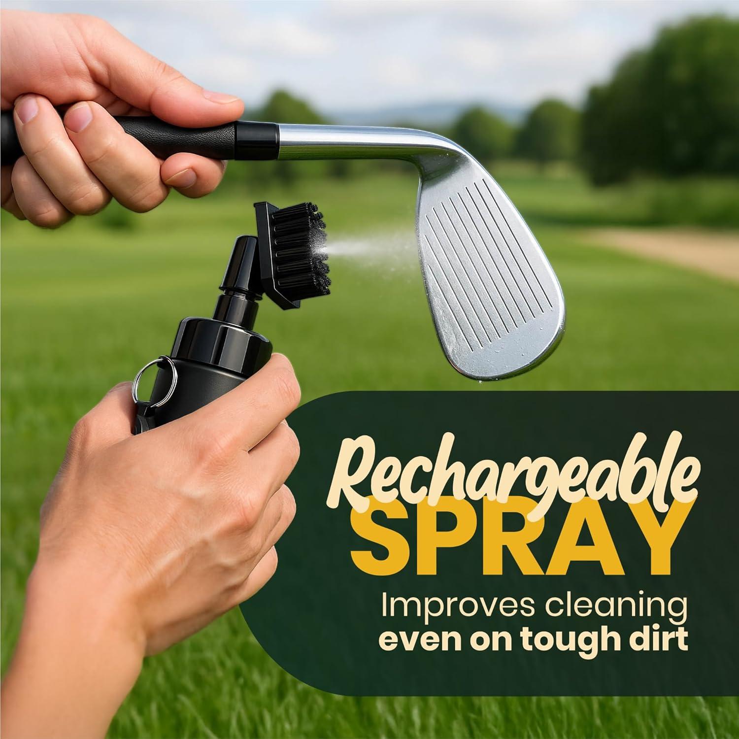 Limpiador de Palos de Golf E-Shano con Spray y Clip - 140g