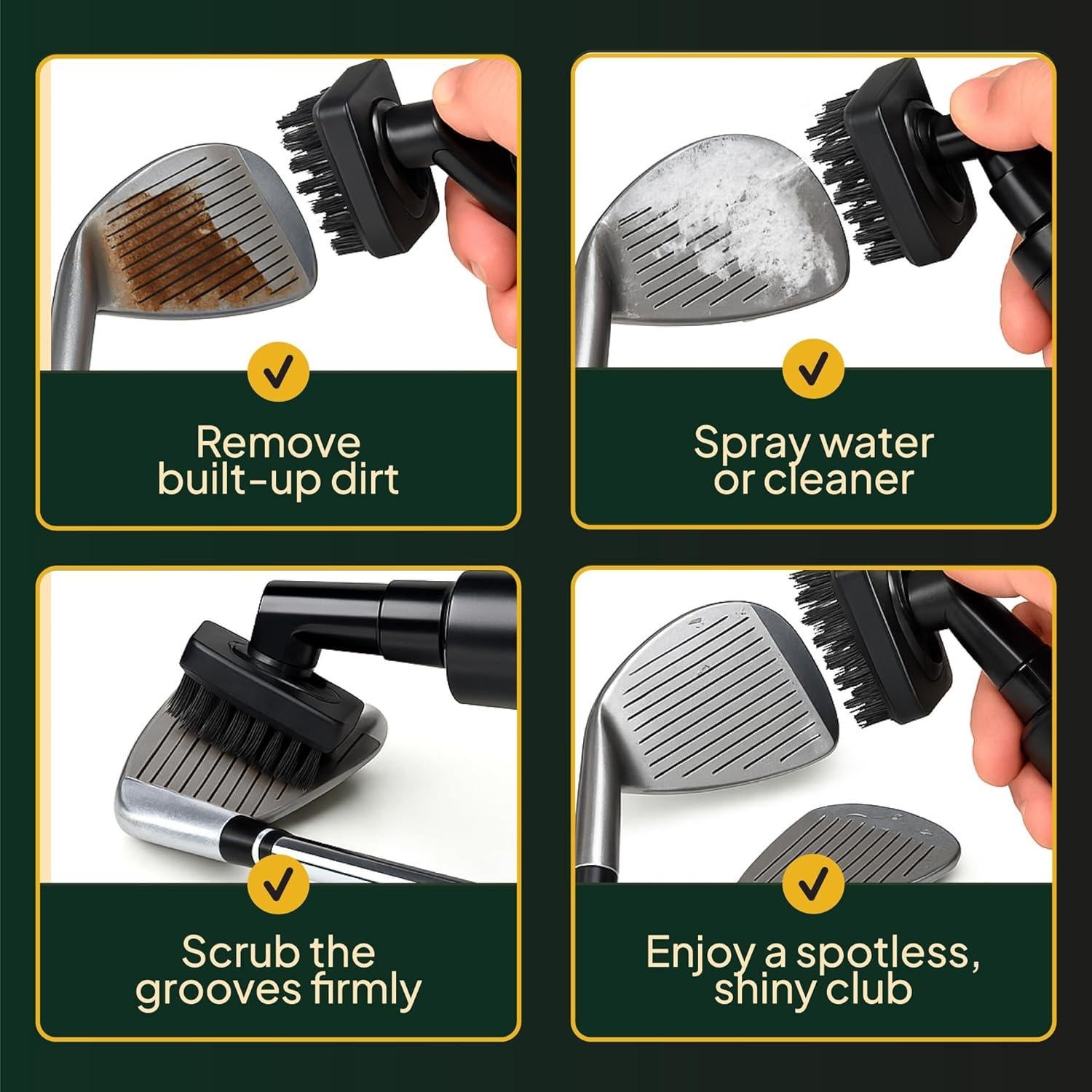 Limpiador de Palos de Golf E-Shano con Spray y Clip - 140g