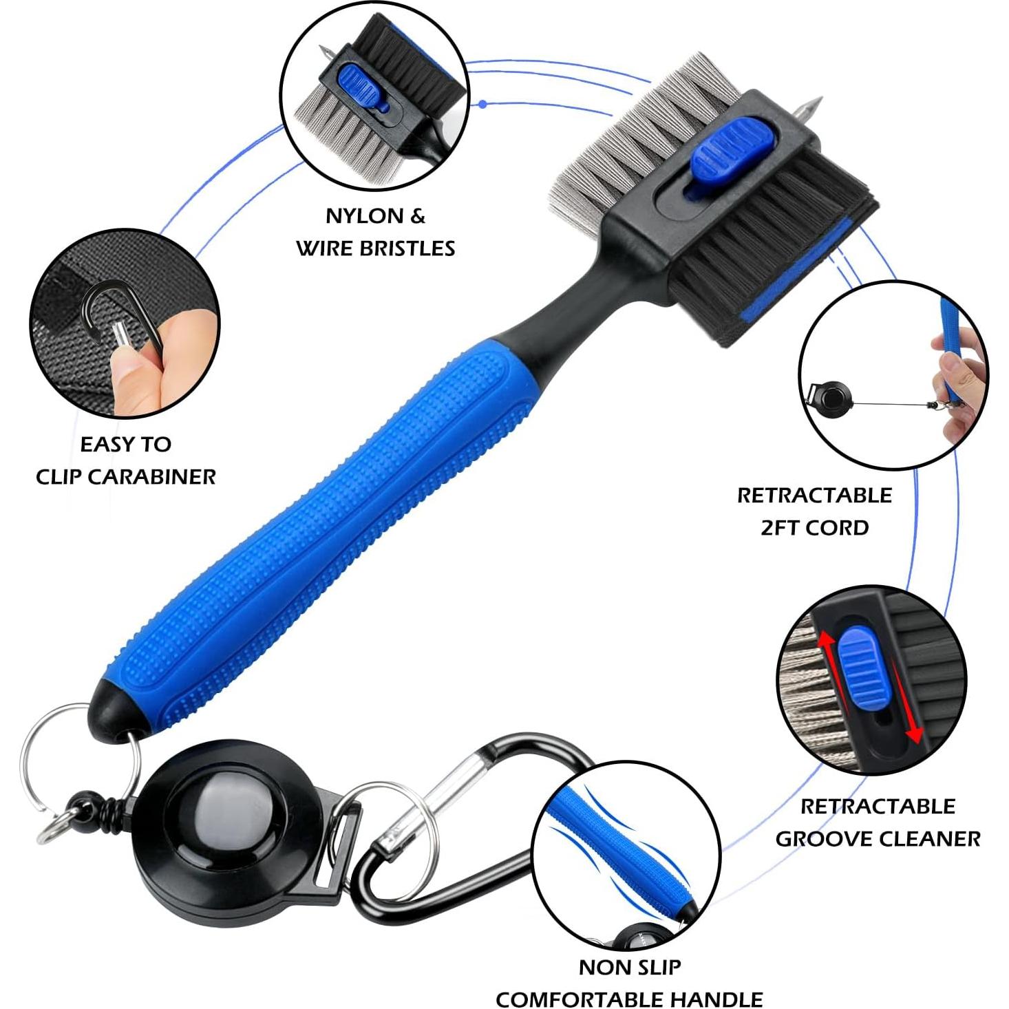 Paquete de 2 cepillos limpiadores de palos de golf Dsquu