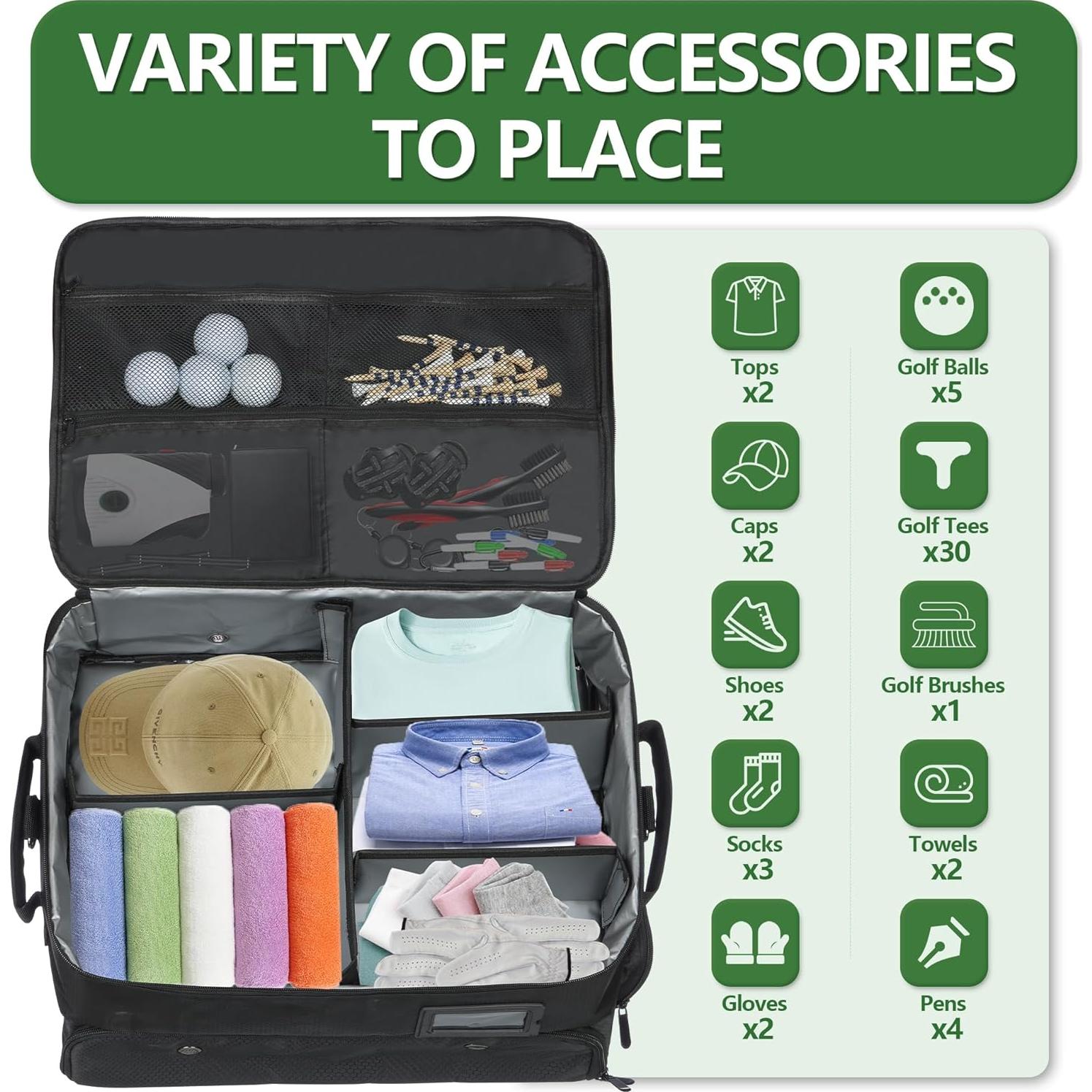 Organizador de Maletero de Golf 1GoTo-G Negro 3 Capas