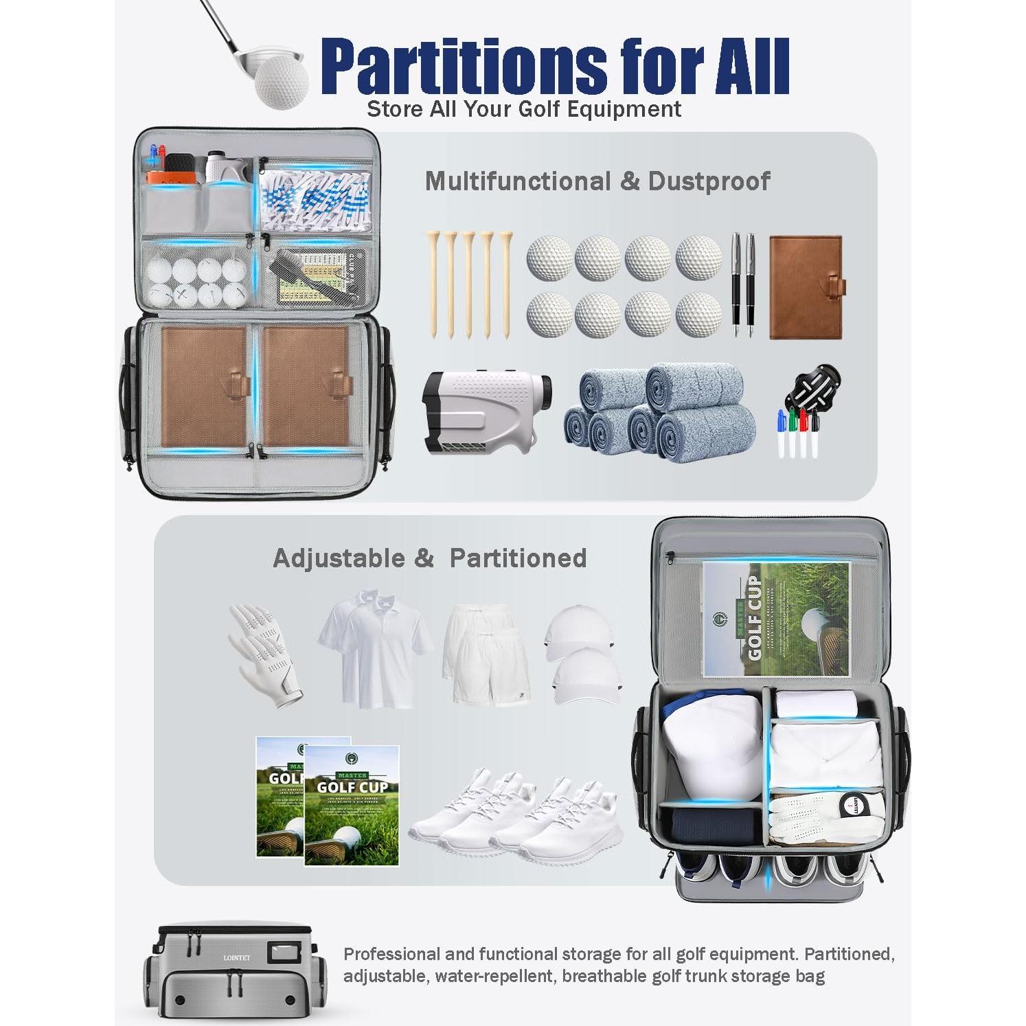 Organizador de Maletero de Golf LOINTET SP2002GRAY Impermeable