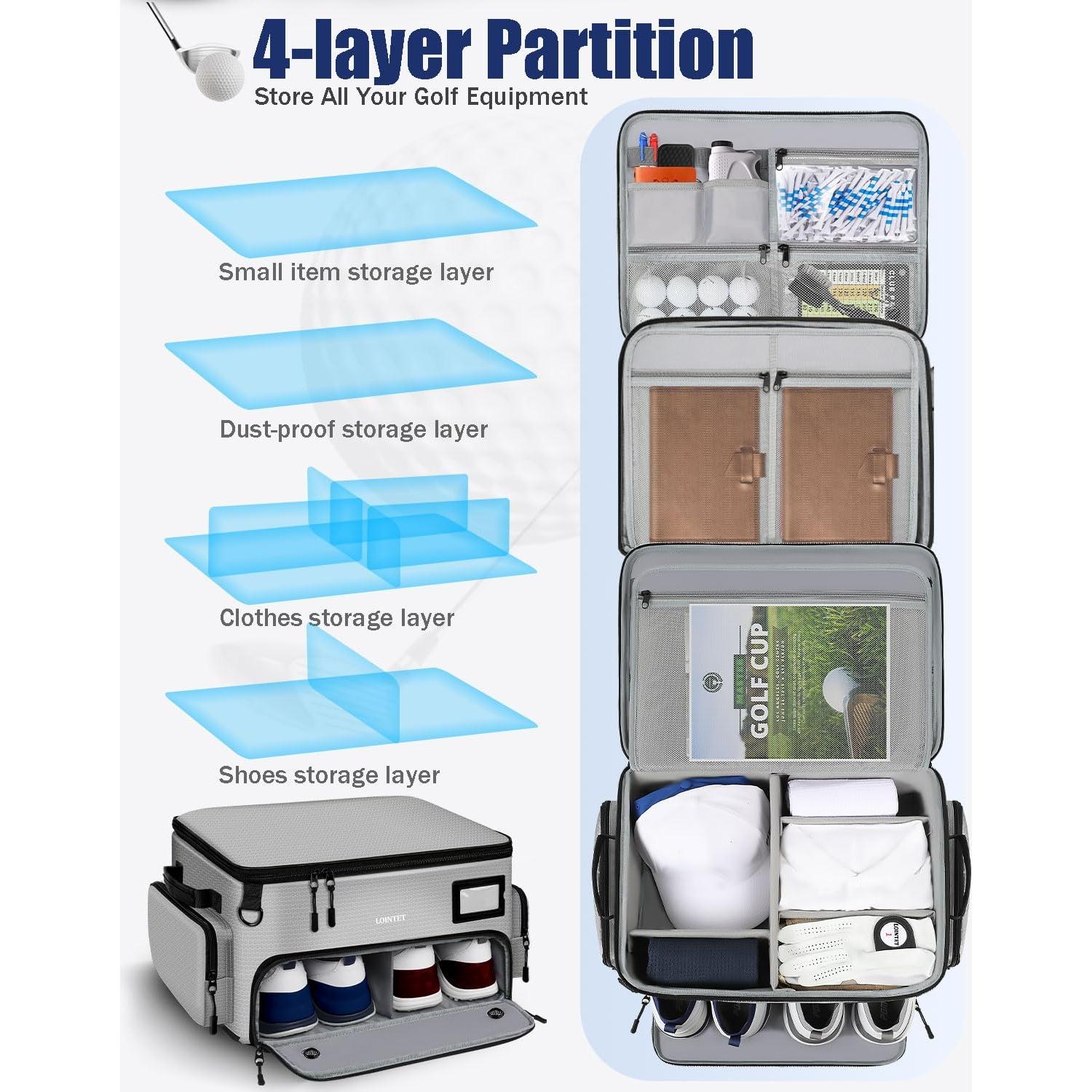 Organizador de Maletero de Golf LOINTET SP2002GRAY Impermeable