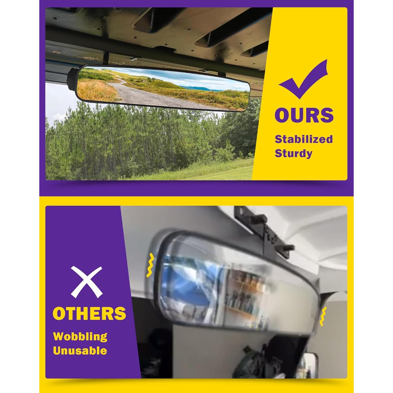 Espejo Retrovisor Trasero HOWBOW para Carrito de Golf 41.91 cm