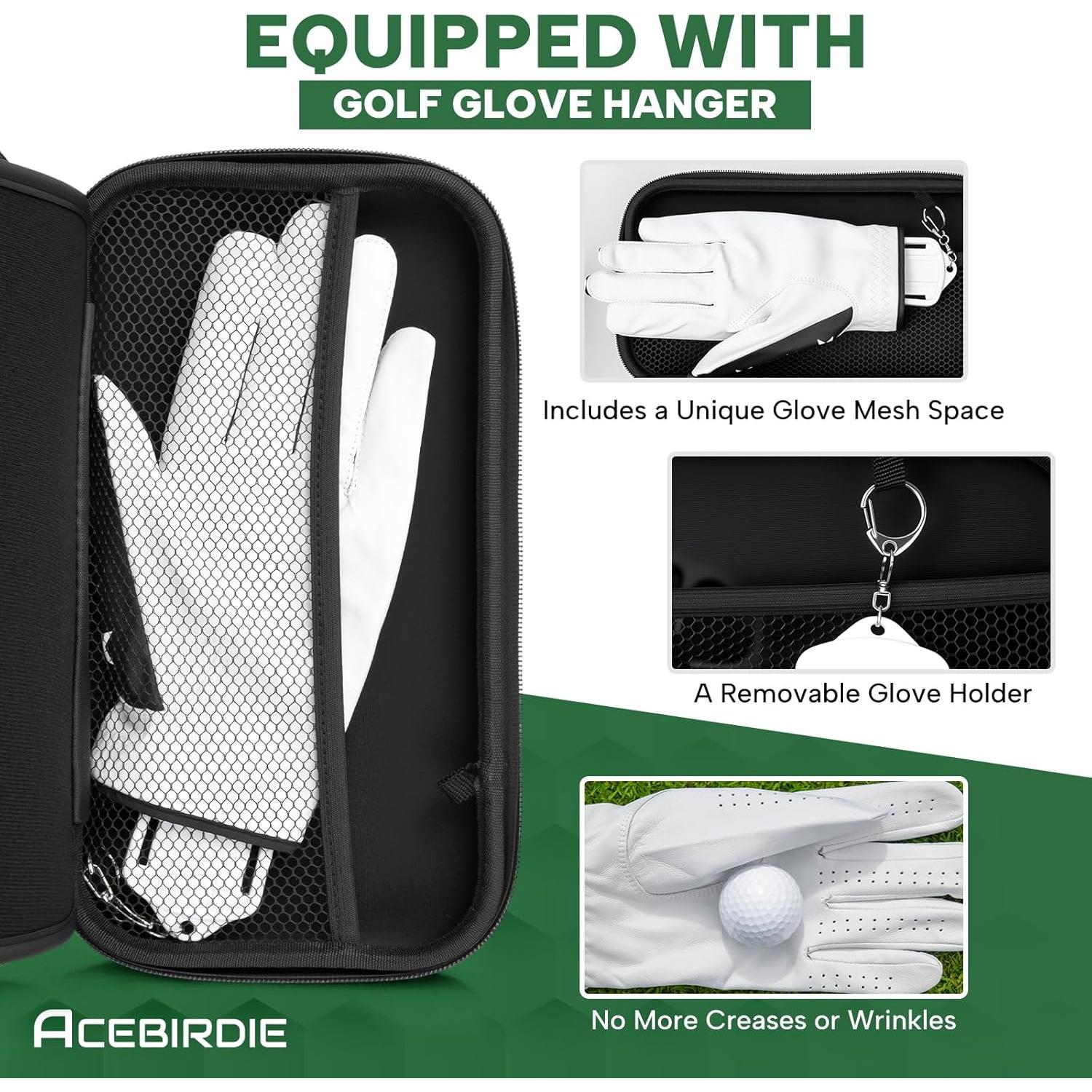 Funda para Guantes de Golf Acebirdie con Formador y Mosquetón