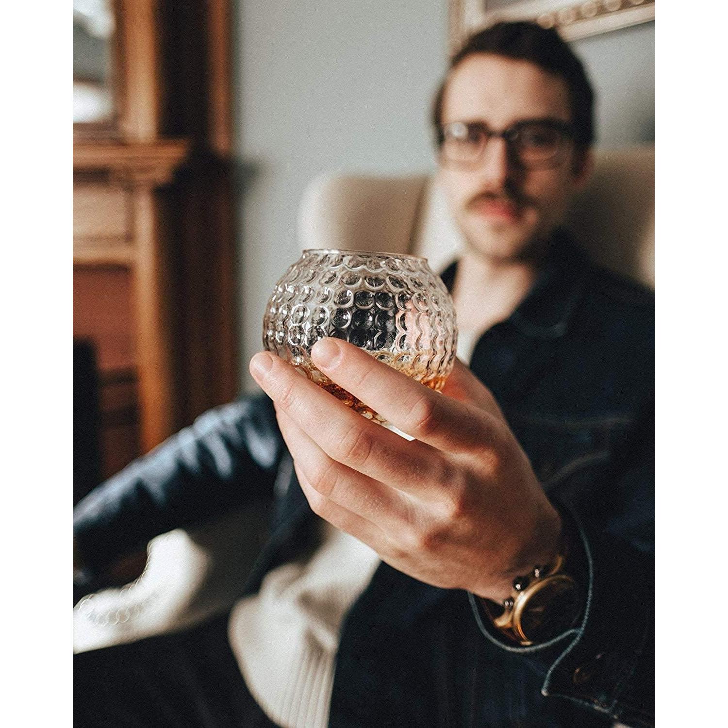 Vasos de Whisky Gemsho Glass - Set de 2 - 10 Onzas - Pelota de Golf