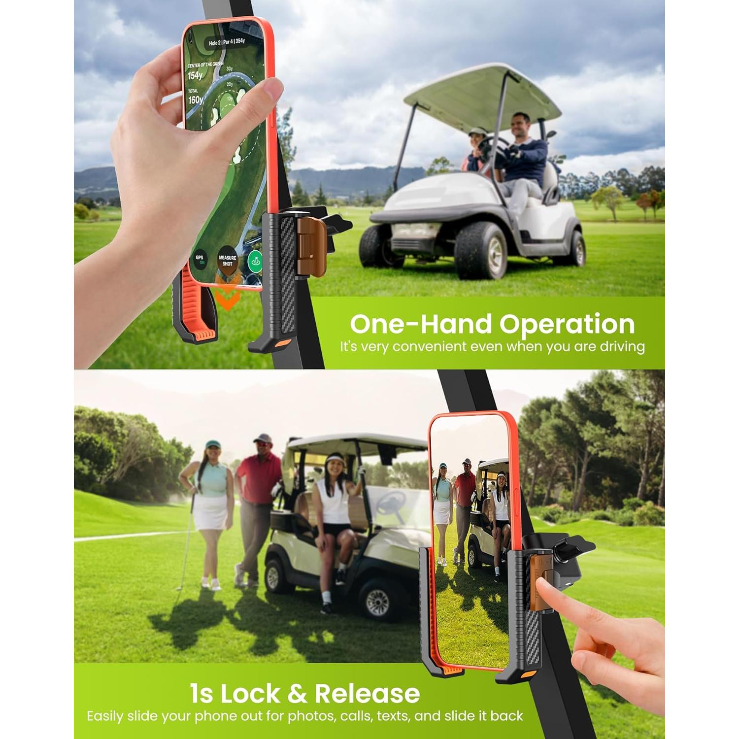 Soporte para Teléfono de Carrito de Golf Smerkod PH-S11 - Antideslizante