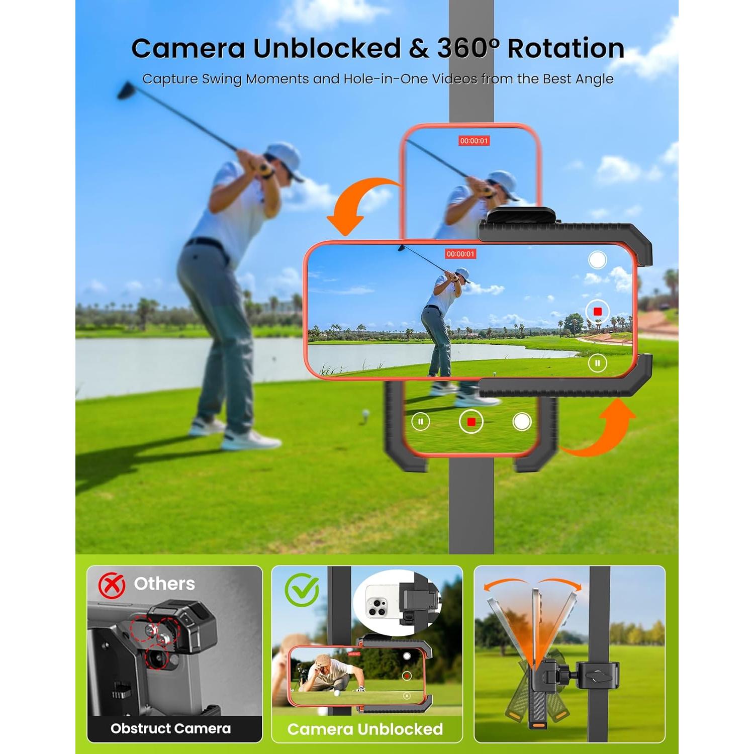 Soporte para Teléfono de Carrito de Golf Smerkod PH-S11 - Antideslizante