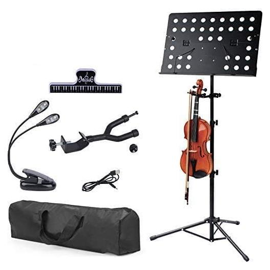 Soporte de Partituras Klvied con Colgador de Violín y Luz LED
