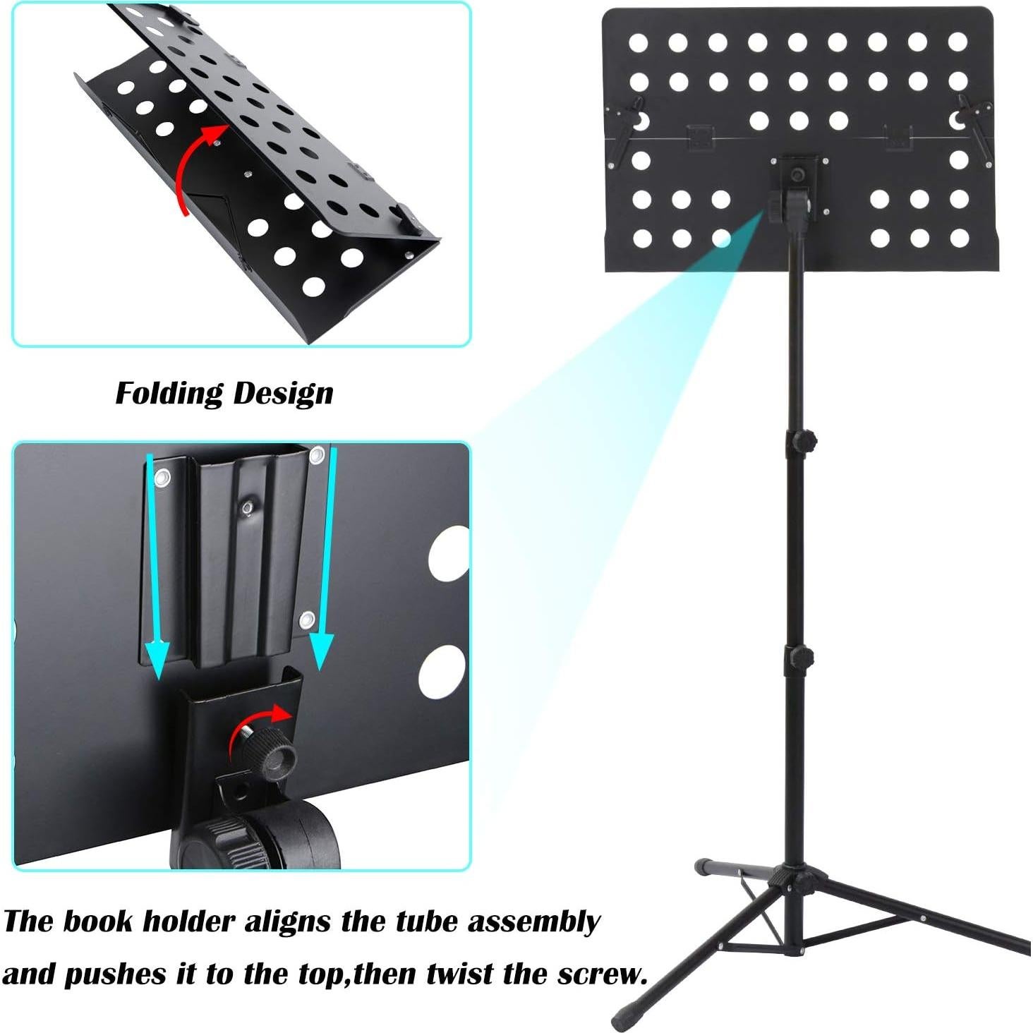 Soporte de Partituras Klvied con Colgador de Violín y Luz LED