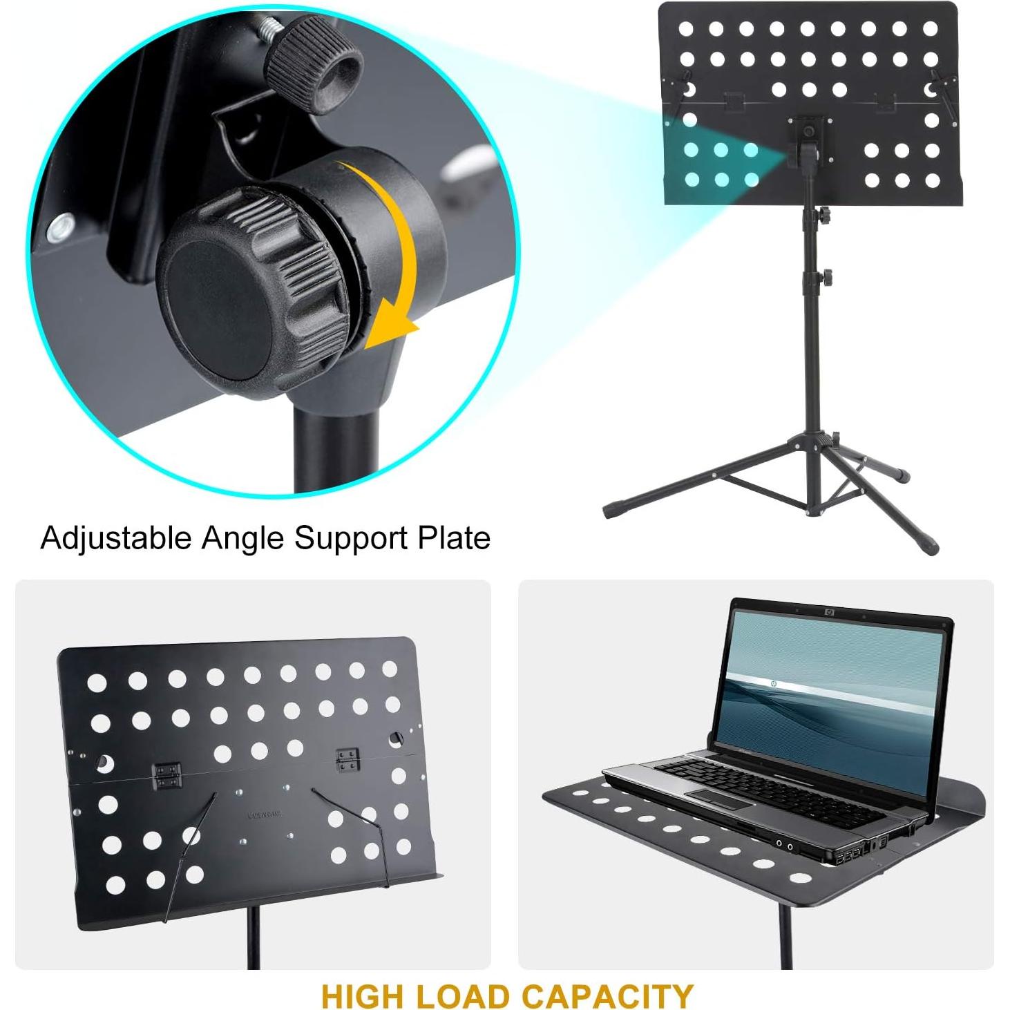 Soporte de Partituras Klvied con Colgador de Violín y Luz LED