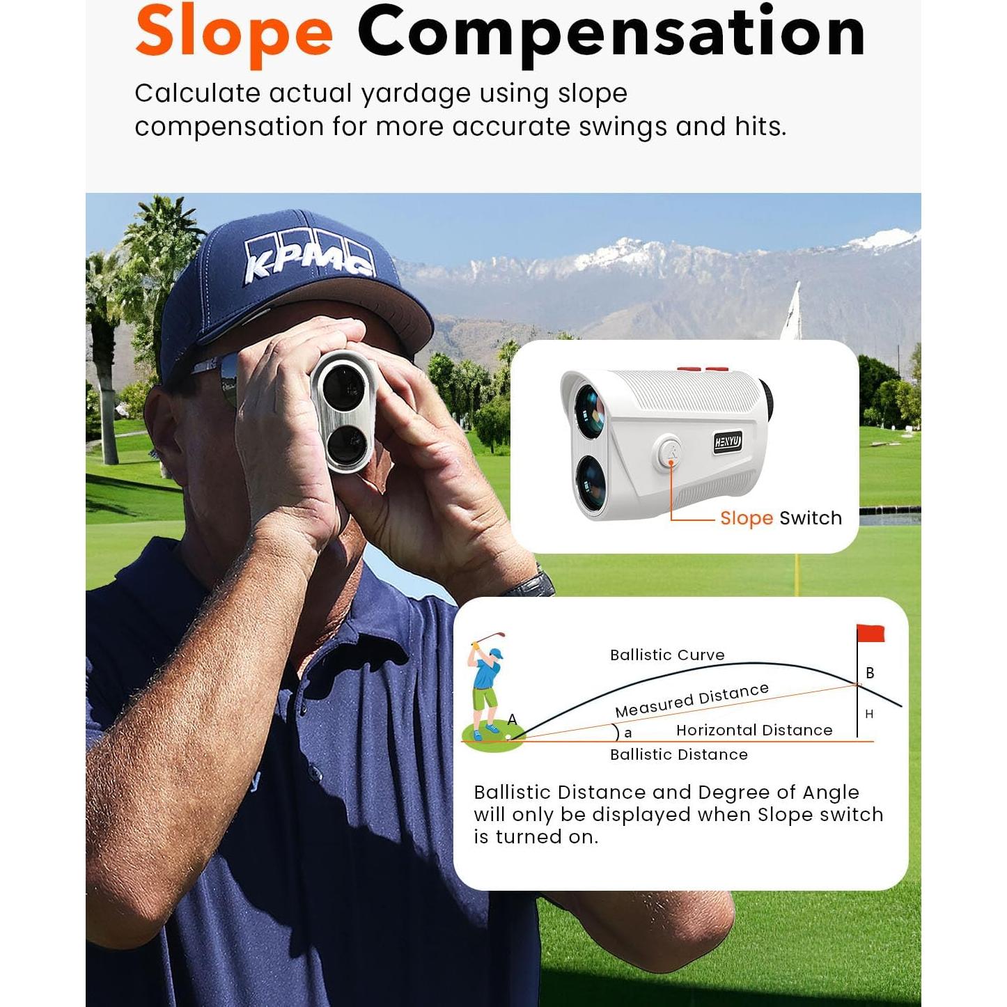 Buscador de Distancia de Golf HENYU SH003-A 1097m 7X USB-C