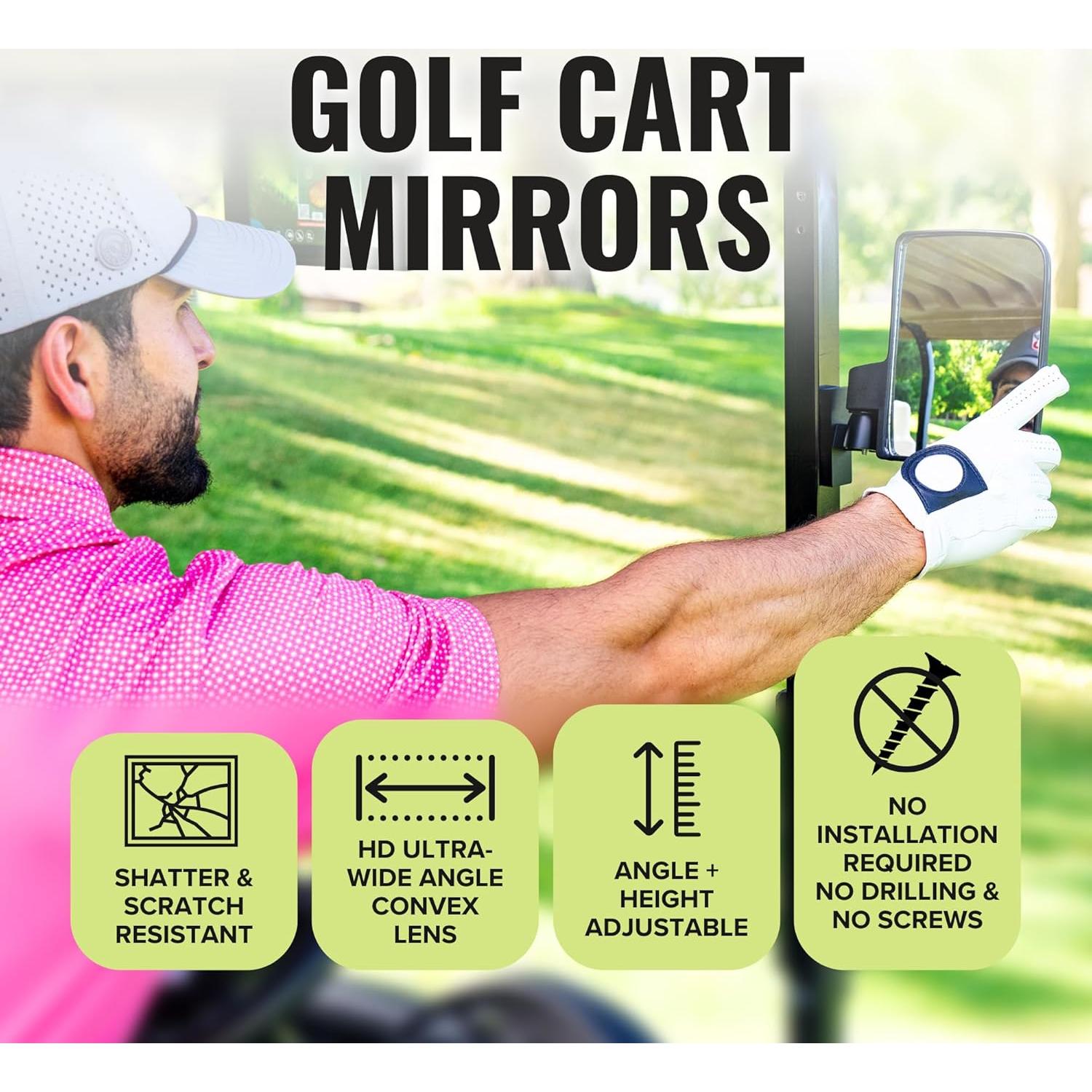 Espejos Magnéticos para Carritos de Golf Stripebird 2.0 - Negro