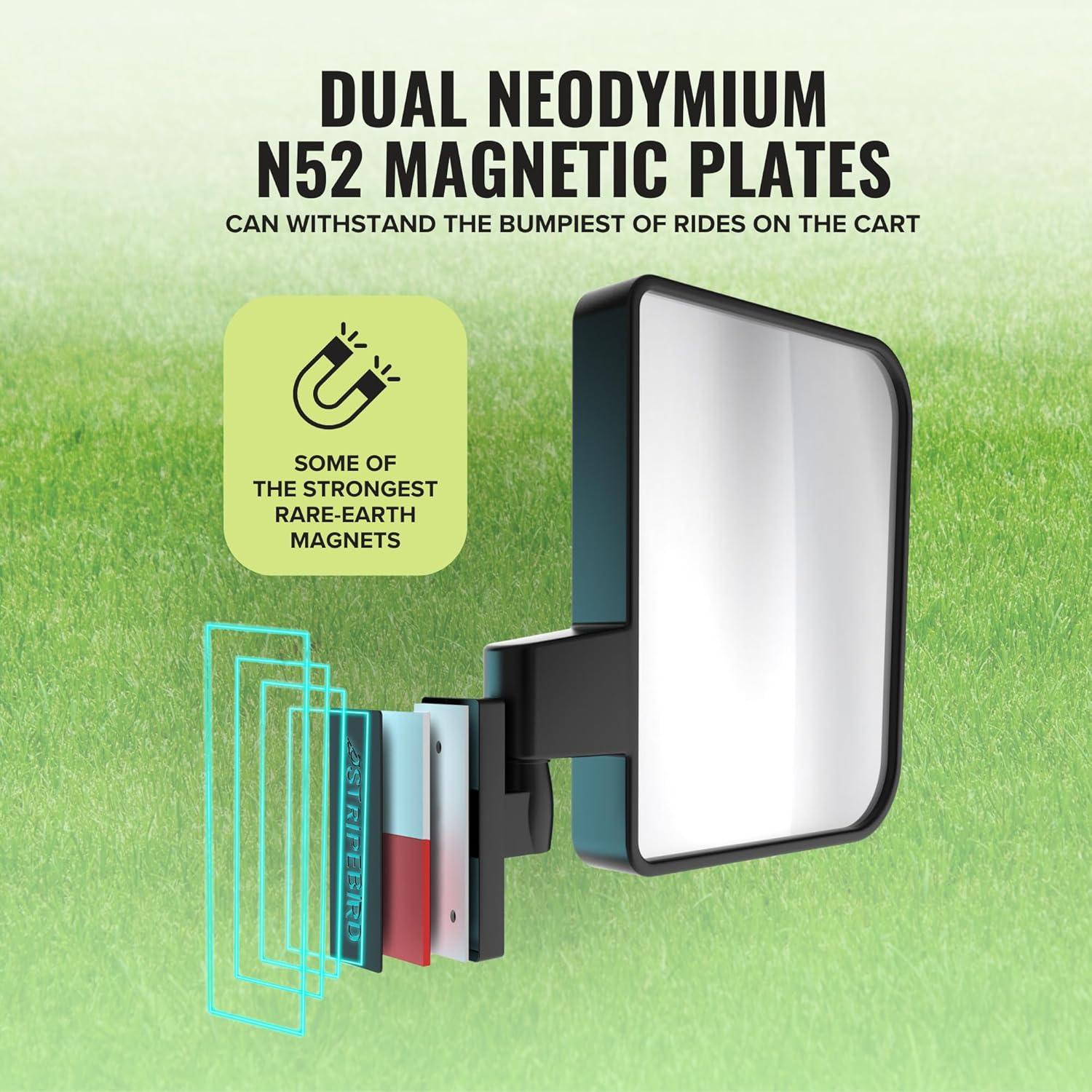 Espejos Magnéticos para Carritos de Golf Stripebird 2.0 - Negro