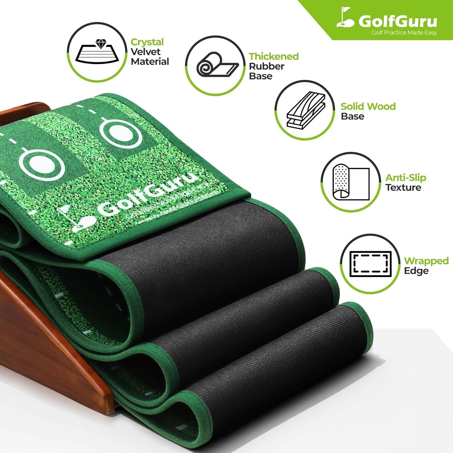Alfombra de Golf Golfguru Putting Green 2.99m con Devolución Automática