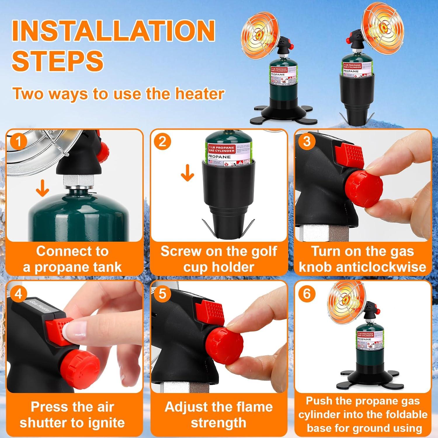 Calentador de Propano Portátil HEATHIVE para Carrito de Golf