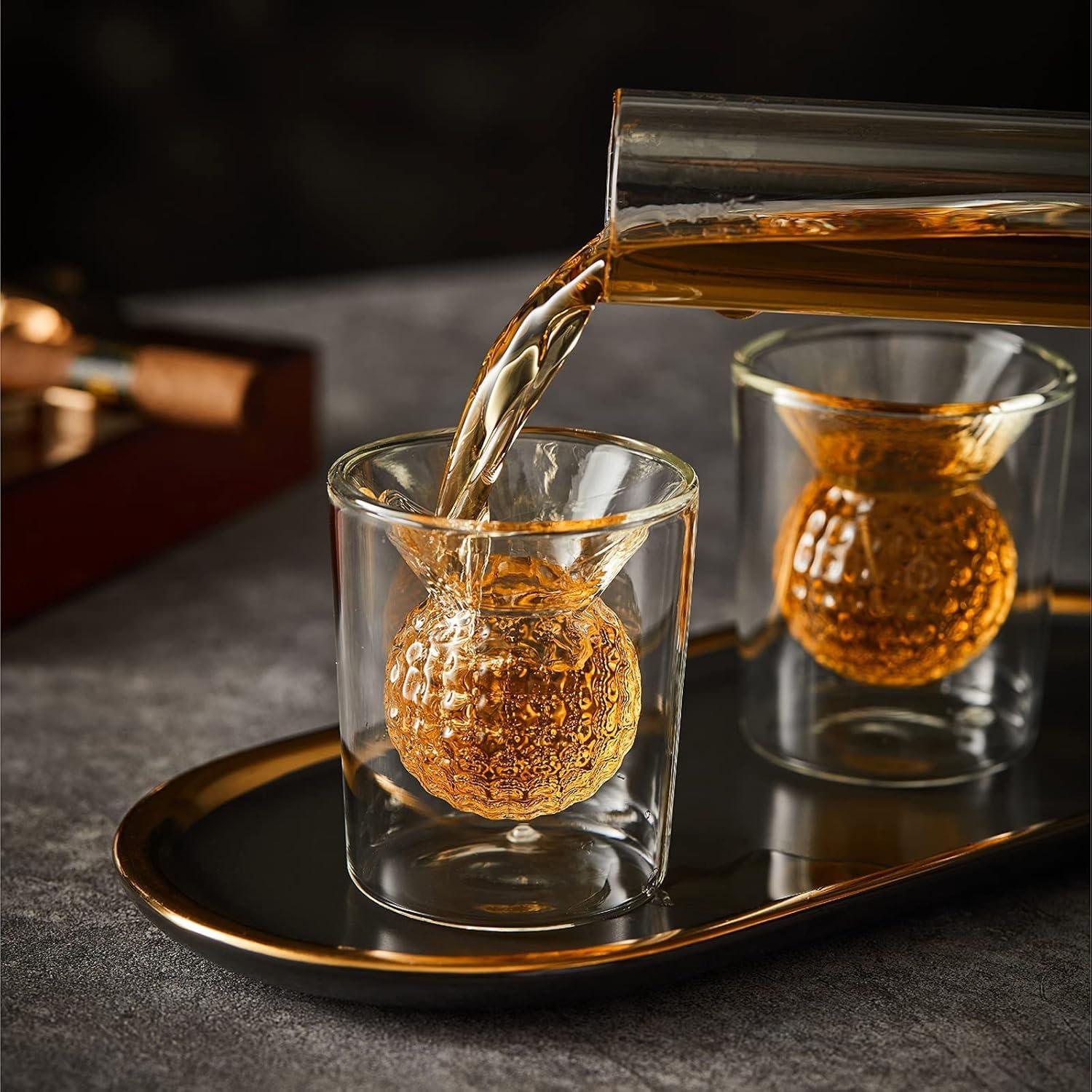 Juego de Decantador de Whisky CRAFTGEN con 4 Vasos de Golf 750ml