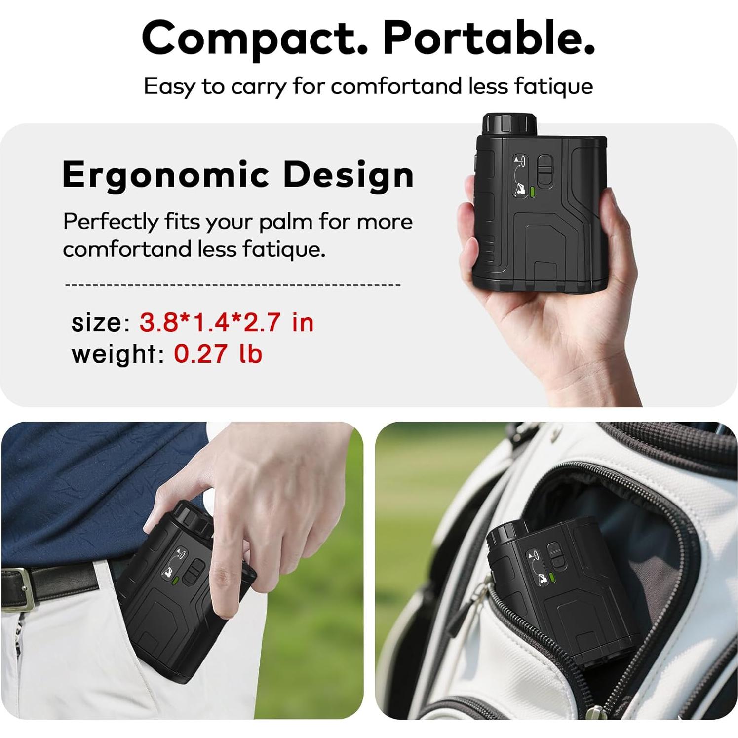 Buscador de Rango Láser MOESAPU F-1000S 1200 Yardas Golf