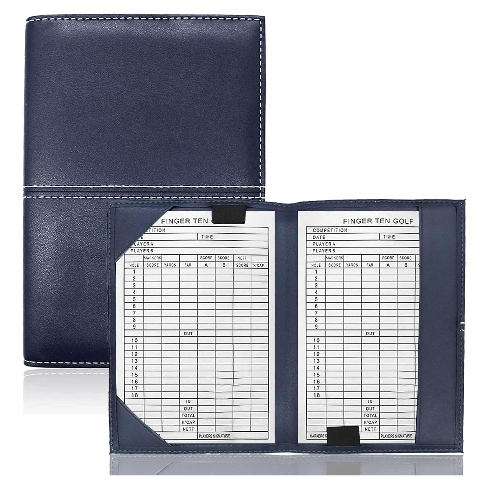 Funda de Tarjeta de Puntuación de Golf FINGER TEN SCH01 Cuero Marino