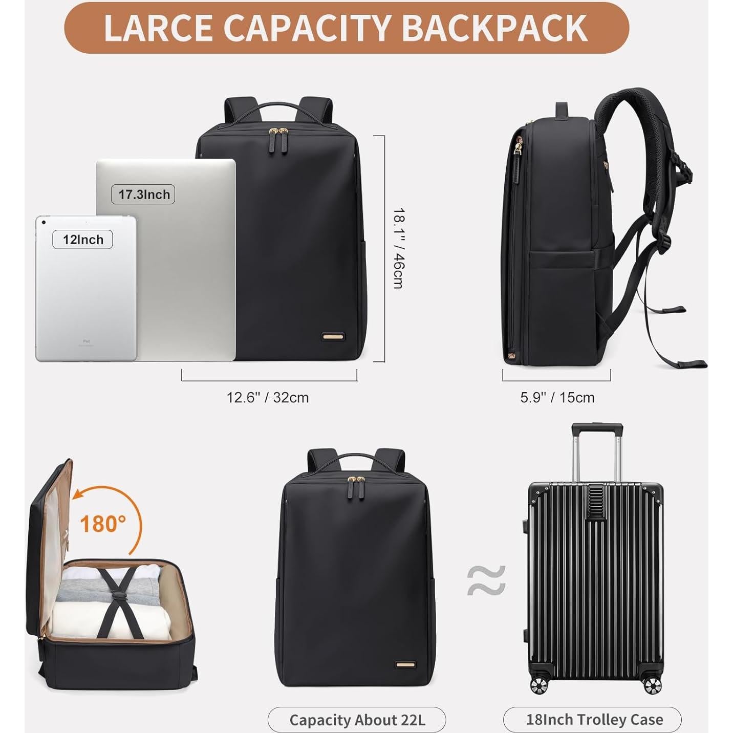 Mochila para Laptop GOLF SUPAGS 17.3" Negra para Mujeres