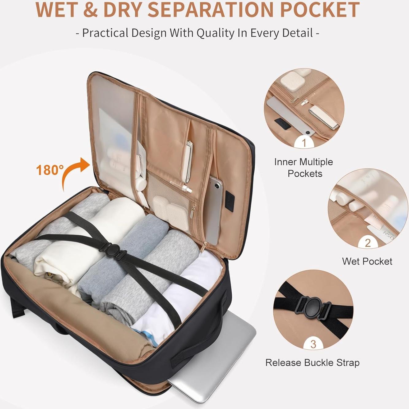 Mochila para Laptop GOLF SUPAGS 17.3" Negra para Mujeres