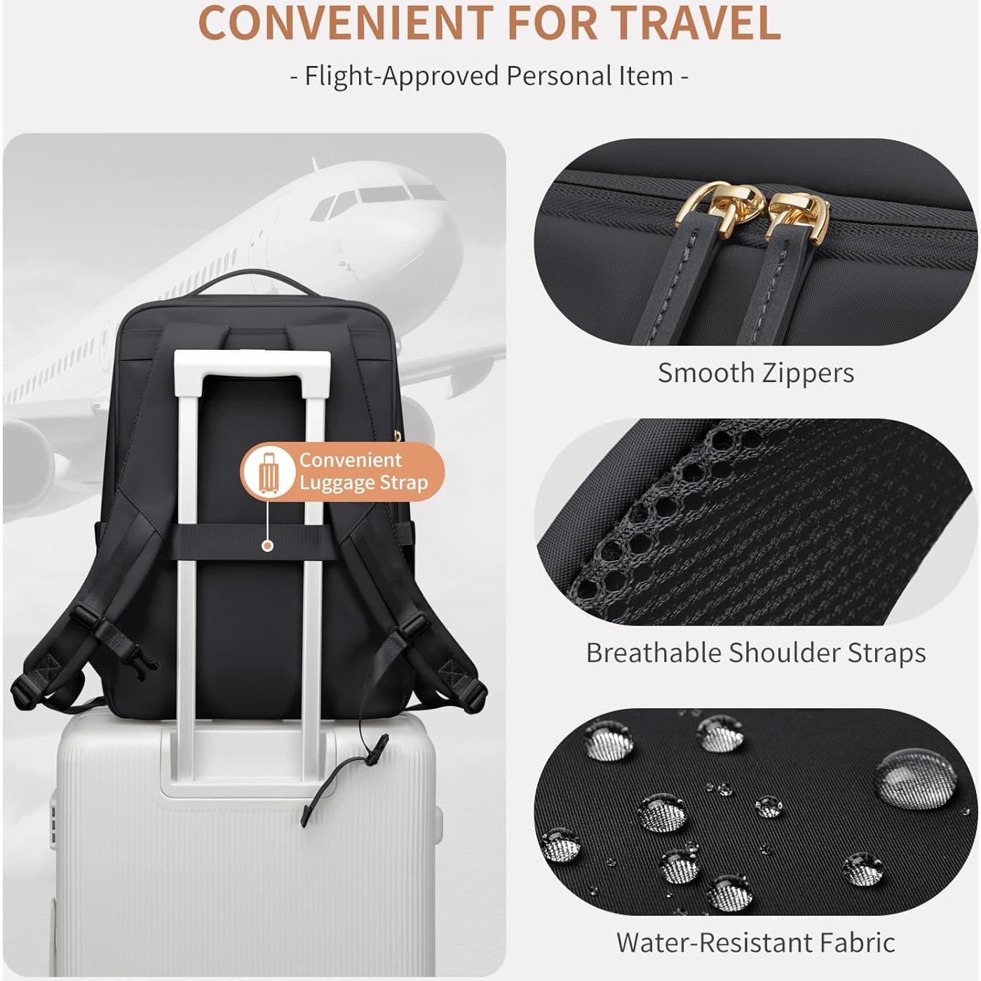 Mochila para Laptop GOLF SUPAGS 17.3" Negra para Mujeres