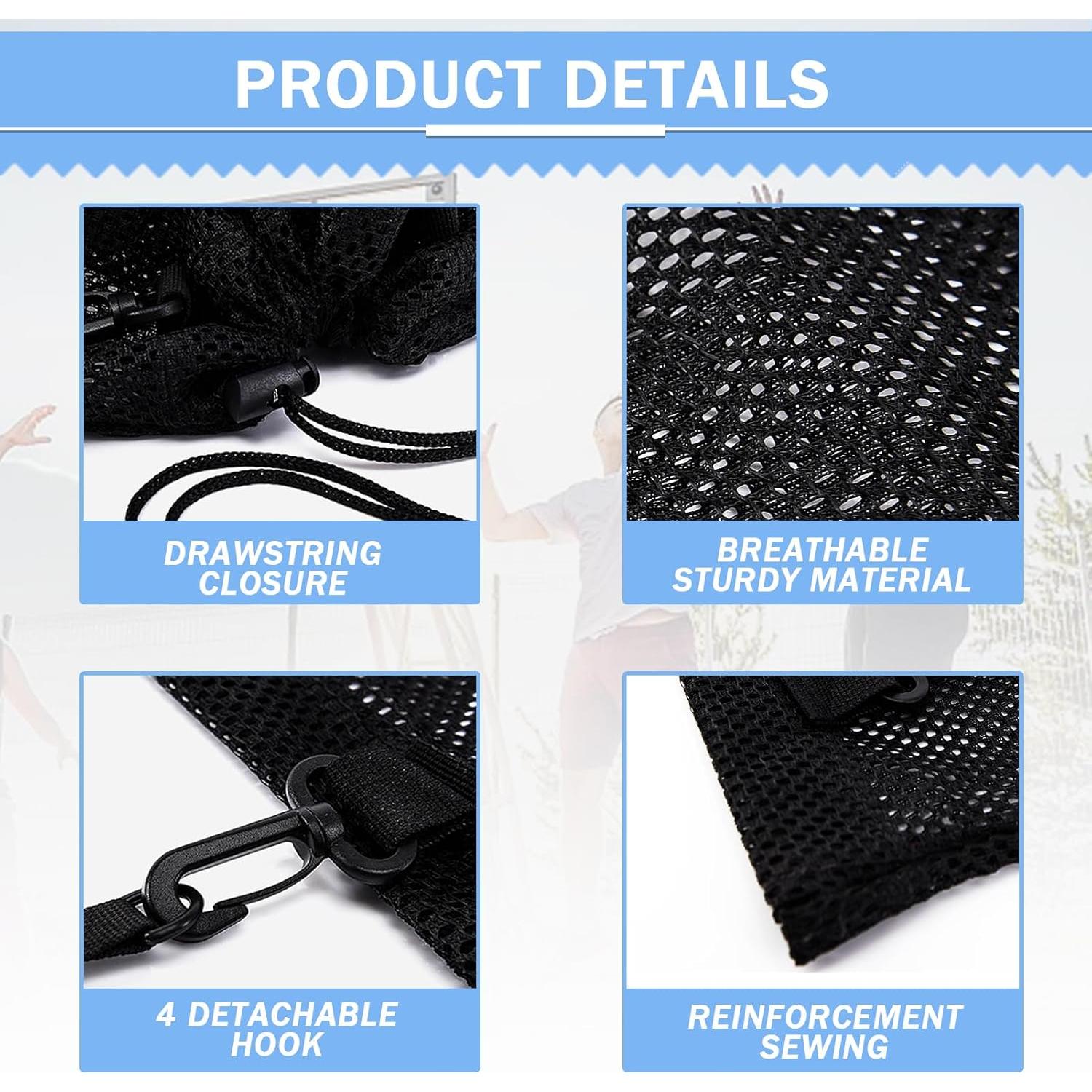 Bolsa de Deporte KAEGREEL Malla Negra 44x39 cm para Gimnasio