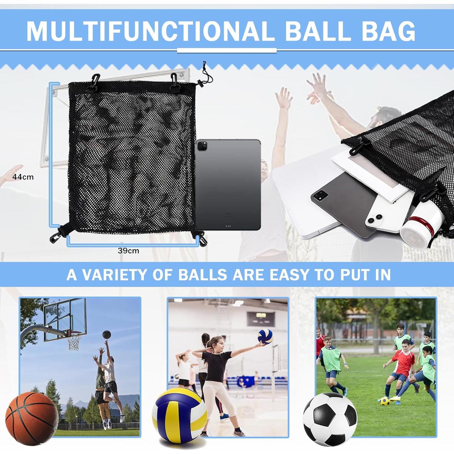 Bolsa de Deporte KAEGREEL Malla Negra 44x39 cm para Gimnasio
