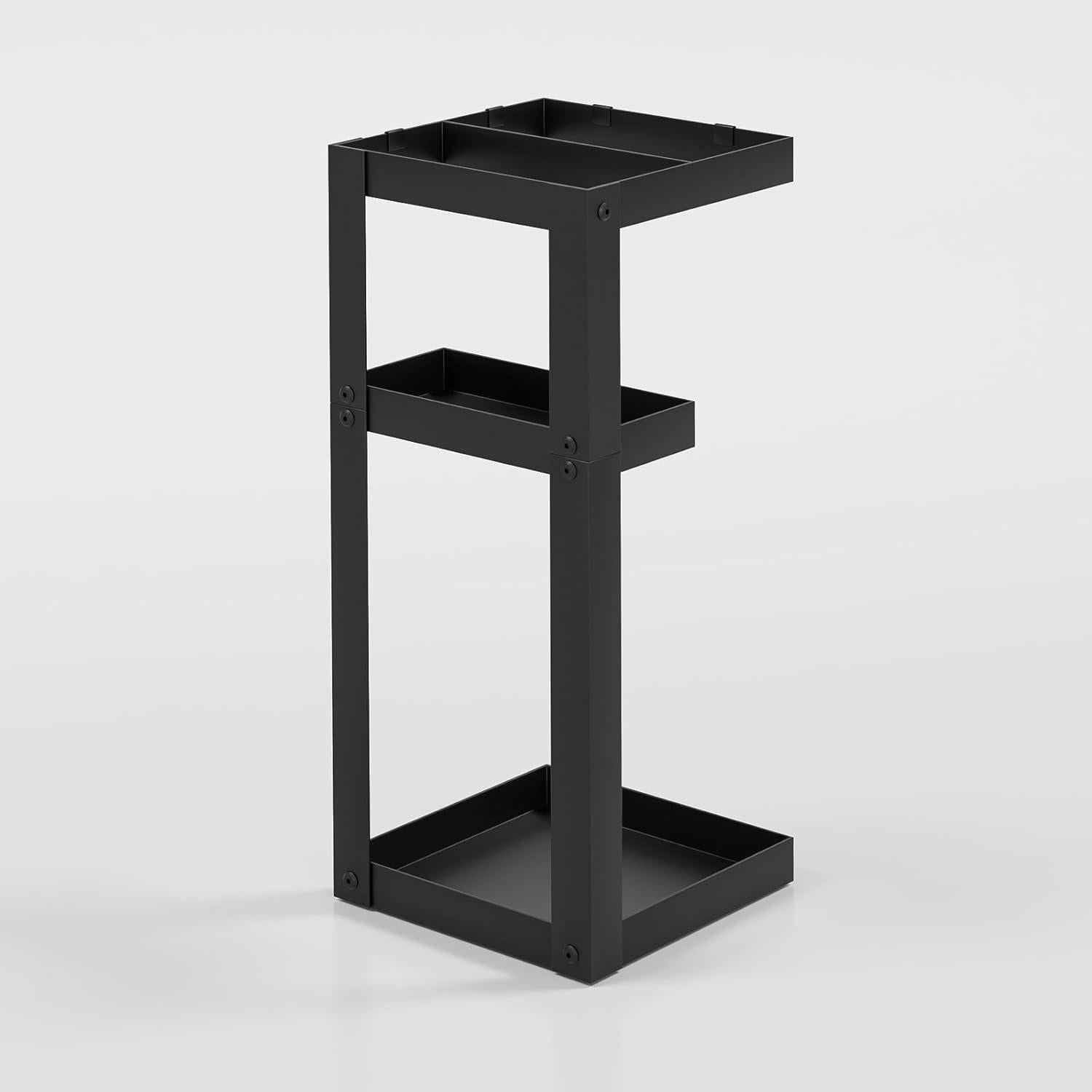 Soporte para Paraguas Kawaiita de Acero Negro con Estante y Ganchos