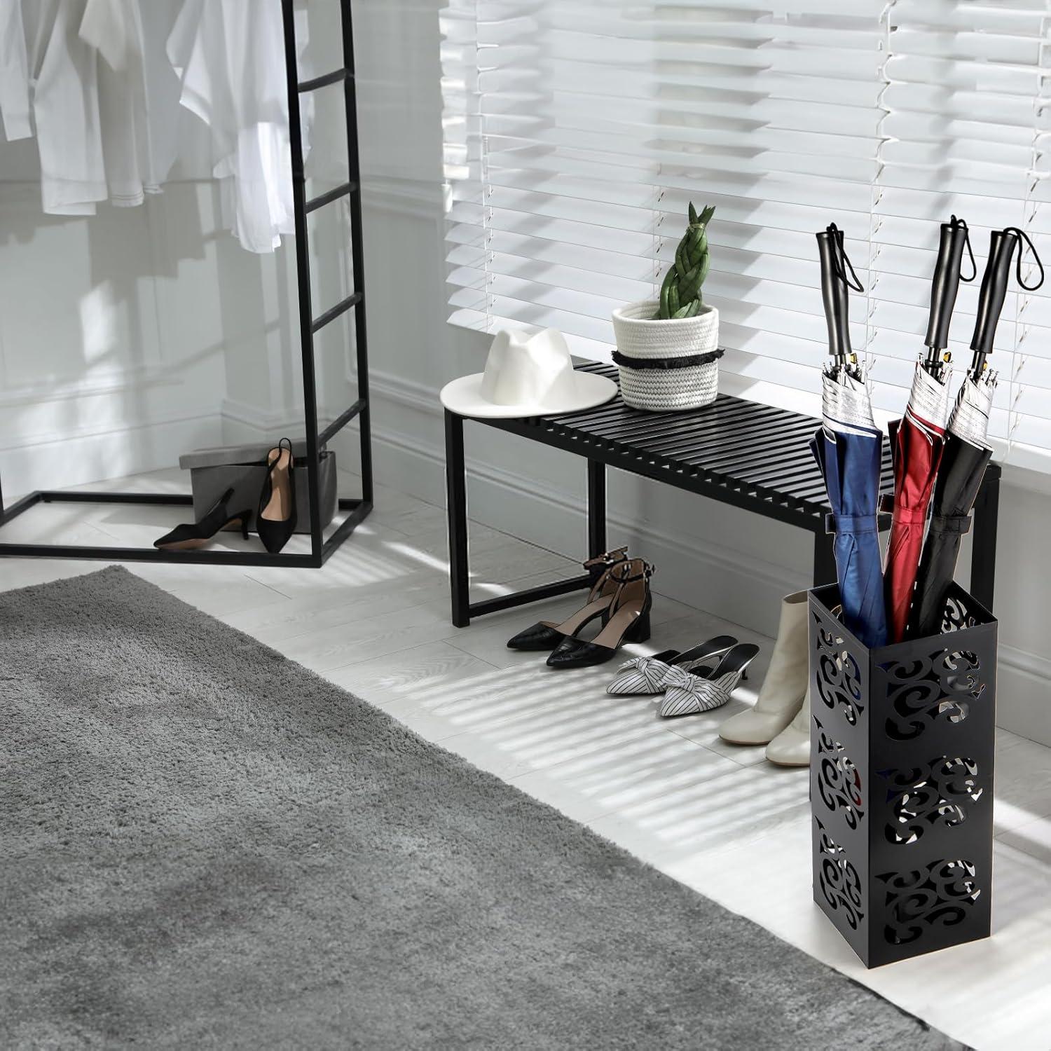 Soporte para Paraguas Kingrol de Metal Negro 15x15x40 cm