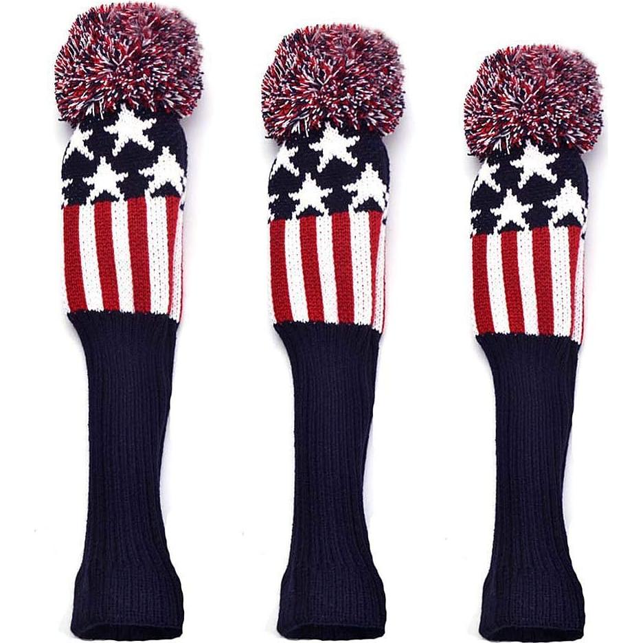 GOOACTION 3 Fundas de Cabeza de Golf Patrióticas Estilo Vintage