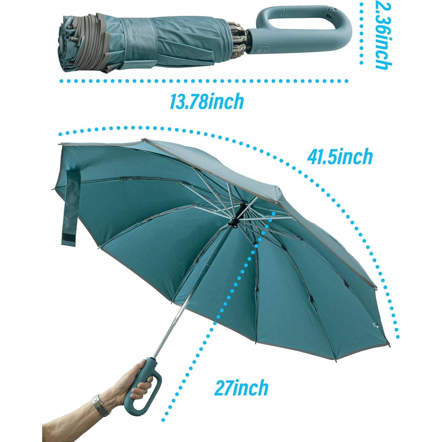 Paraguas Inverso Automático Bafayago Verde Plegable 40 km/h