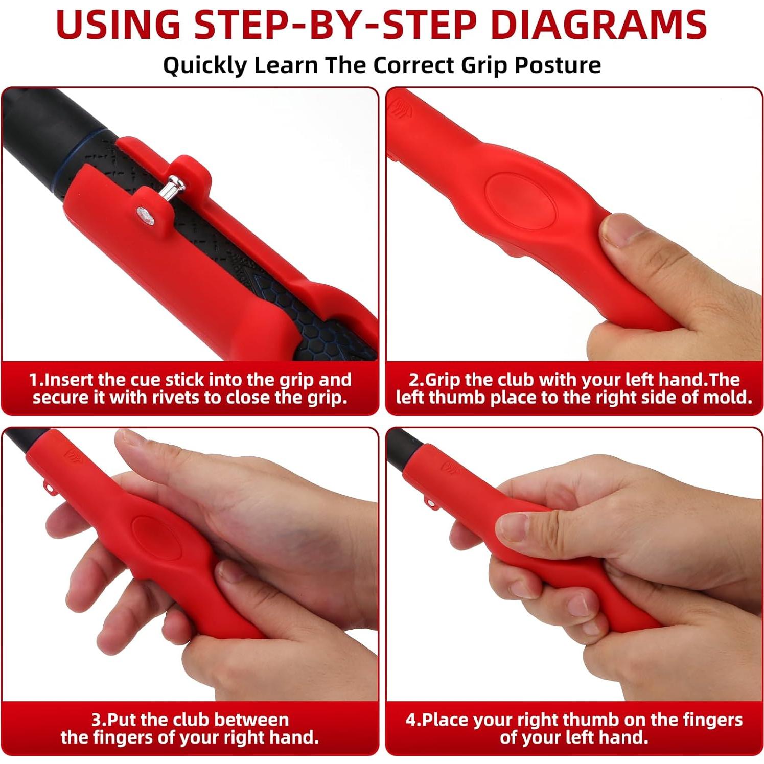 Entrenador de Agarre de Golf MIKOSI GRIP-2 Rojo - Mejora Swing