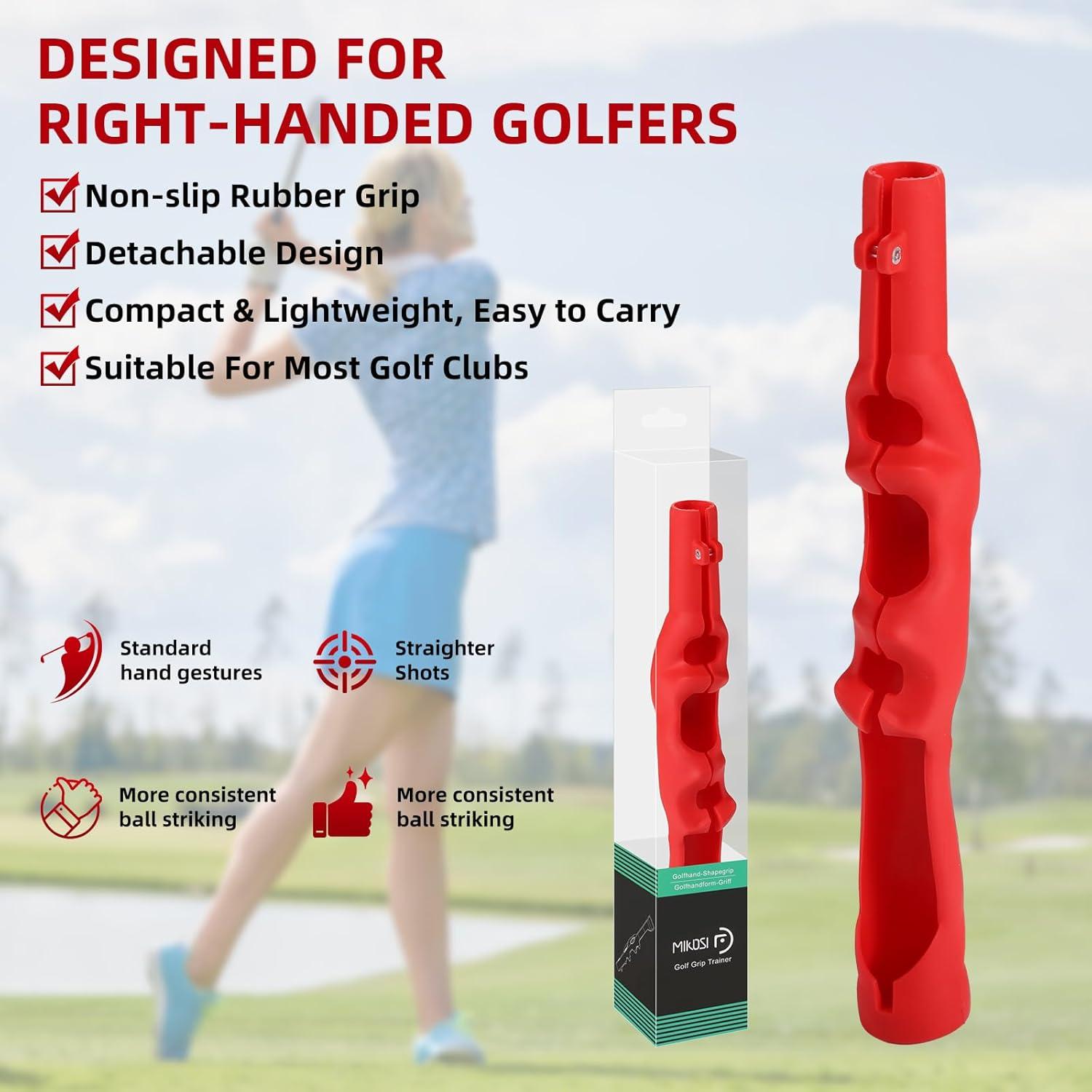 Entrenador de Agarre de Golf MIKOSI GRIP-2 Rojo - Mejora Swing