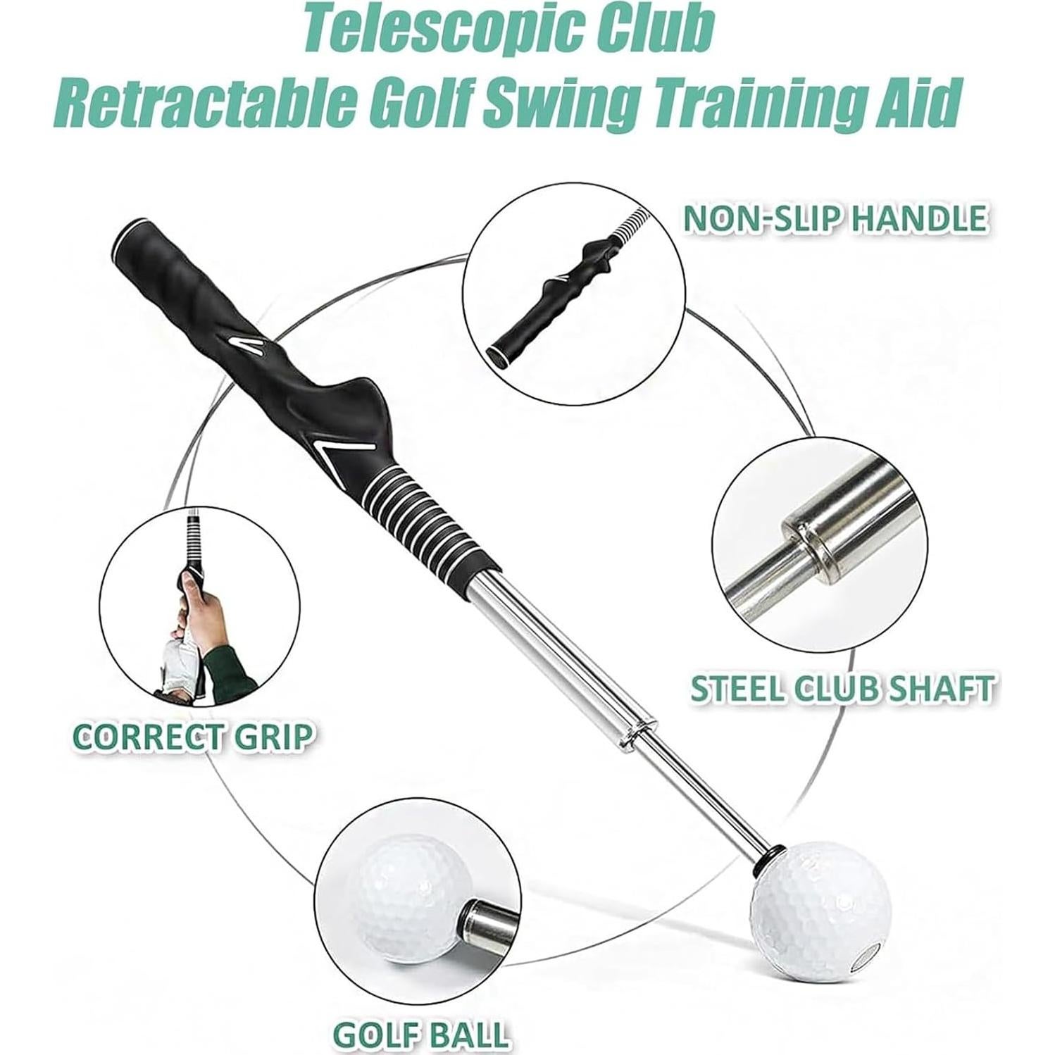 Ayuda de Entrenamiento de Golf MHKLCD Diestro Retráctil