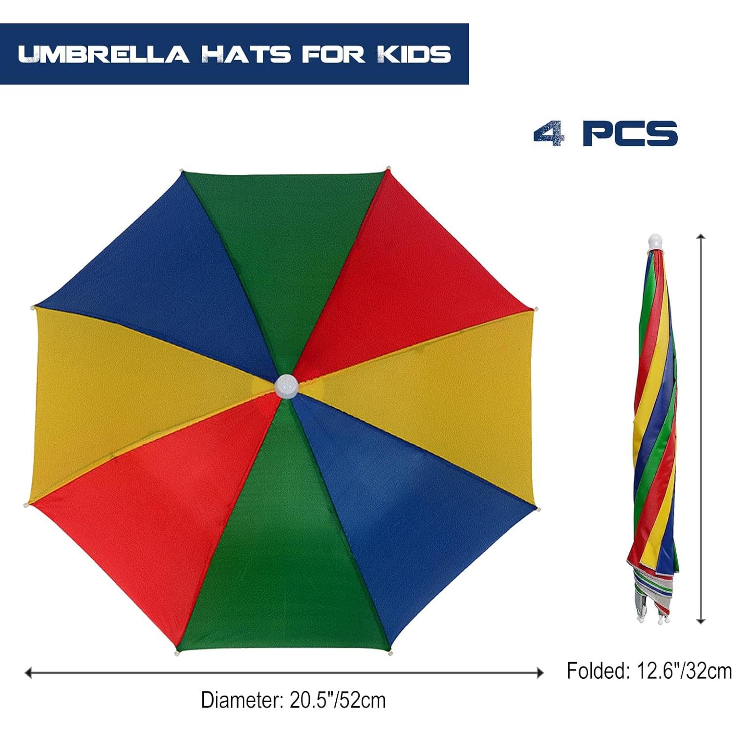 Paquete de 4 Sombreros Paraguas MUFEKUM Plegables 52cm