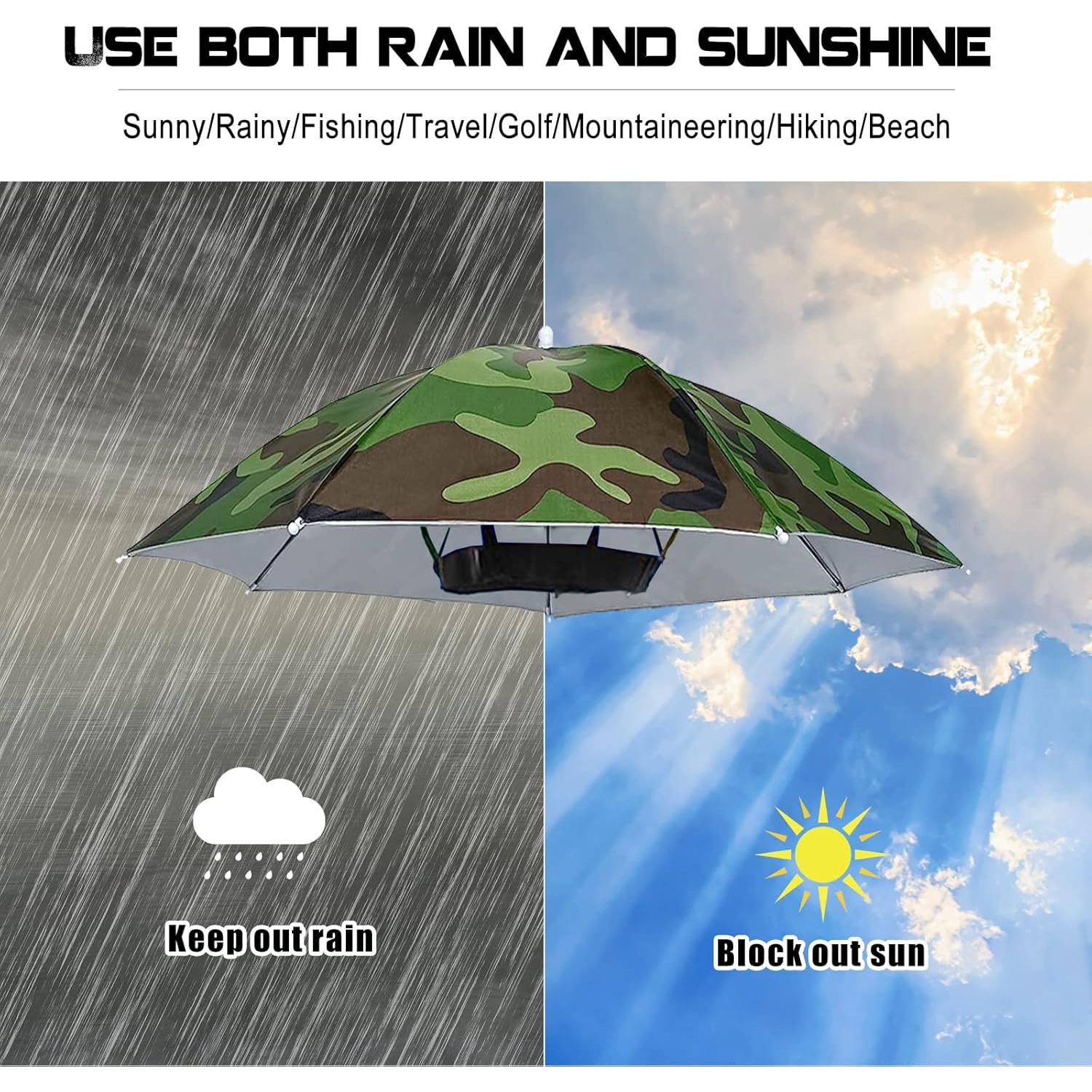 Paquete de 4 Sombreros Paraguas MUFEKUM Plegables 52cm