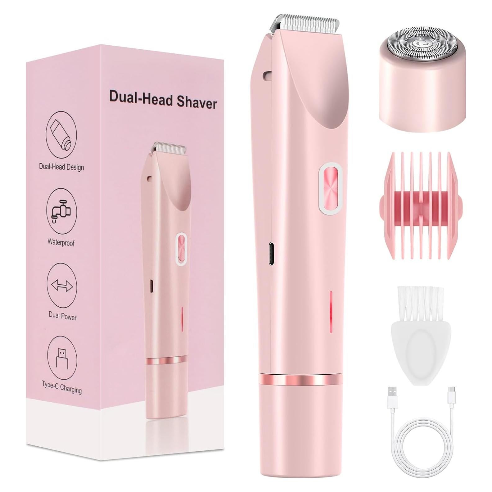 Recortadora de Bikini Eléctrica Dermave 2-en-1 Rosa