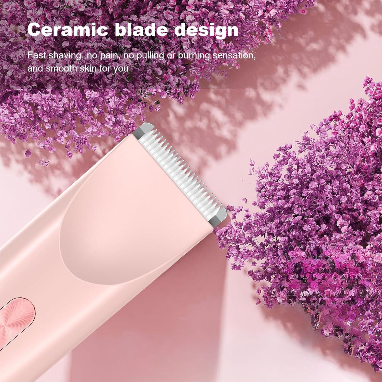 Recortadora de Bikini Eléctrica Dermave 2-en-1 Rosa