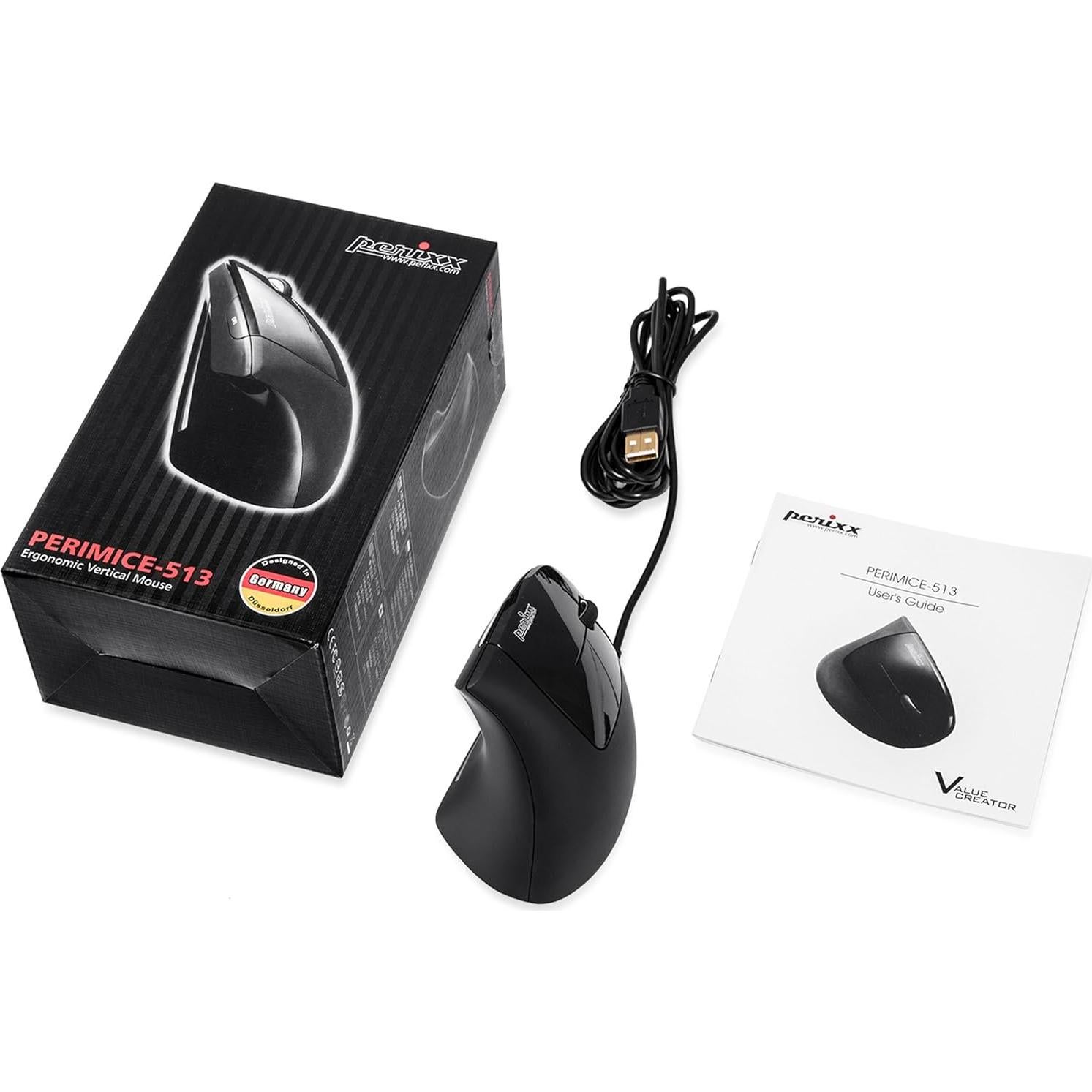 Ratón Vertical Ergonómico Perixx PERIMICE-513 1000/1600 DPI