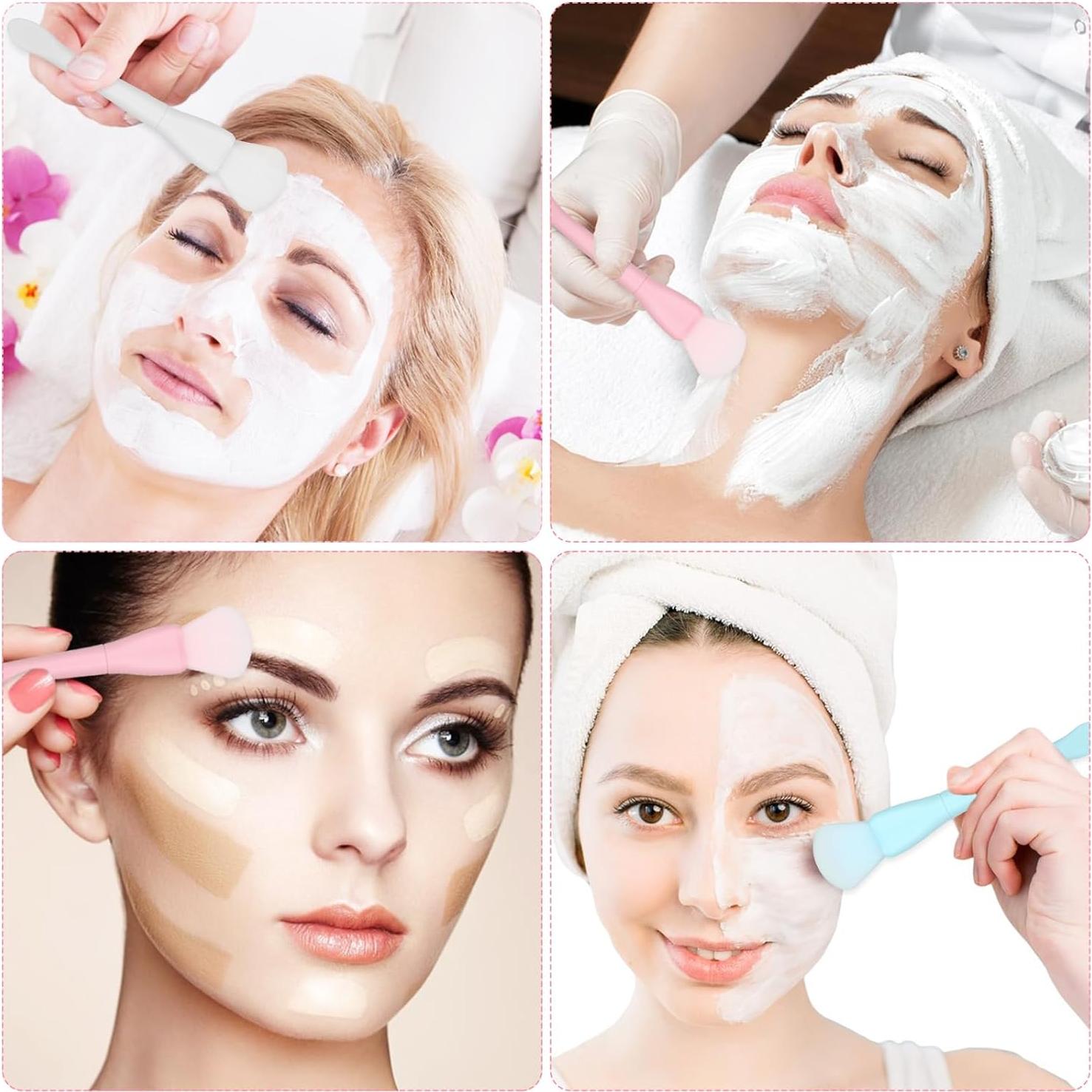 Ouligay Pinceles de Silicona para Mascarilla Facial 3PCS