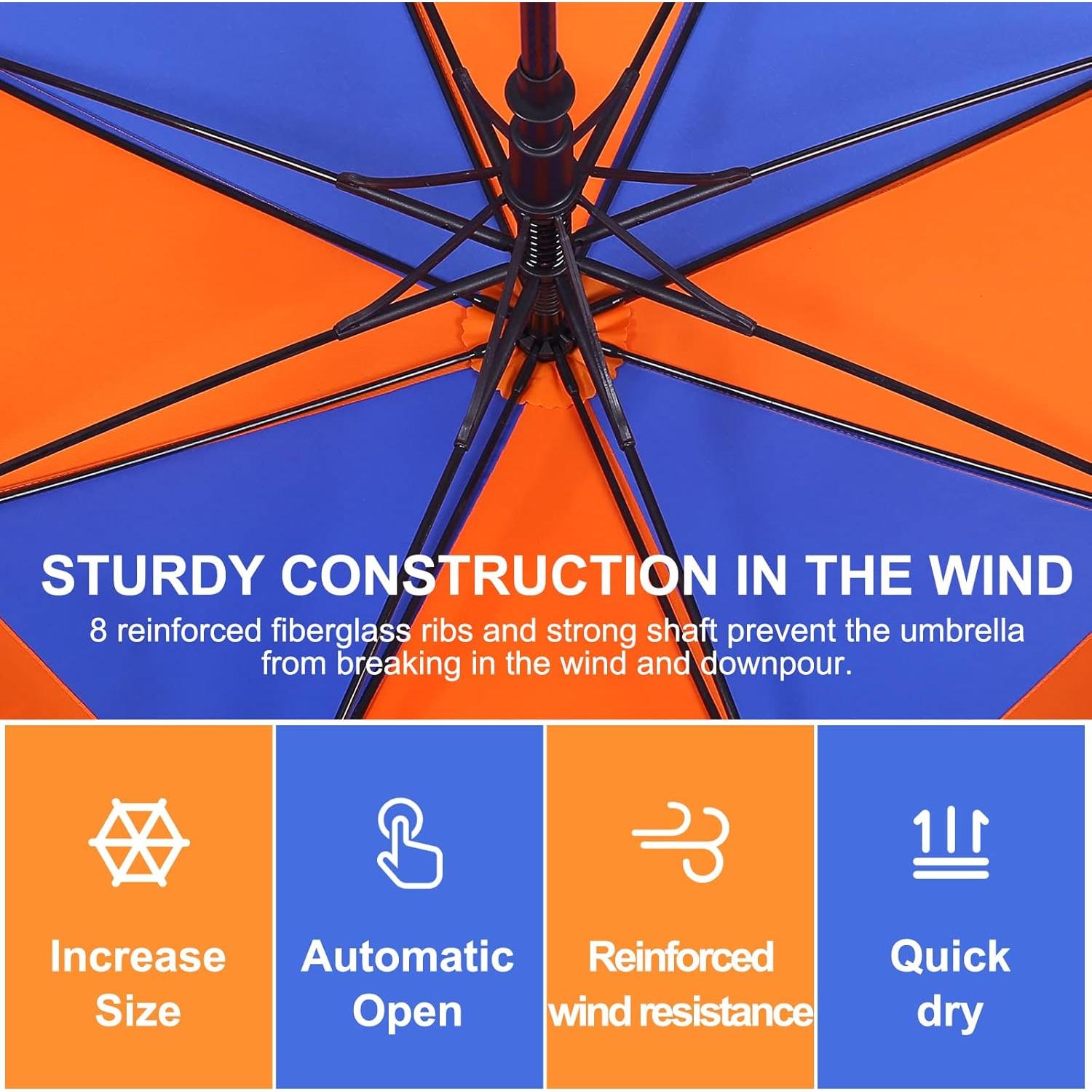 Paraguas de Golf DOUBWELL 137 cm Automático a Prueba de Viento