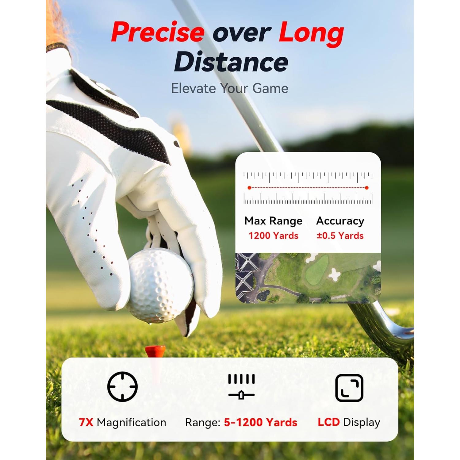 Medidor de Distancia de Golf REDTIGER C001B 1200 Yardas