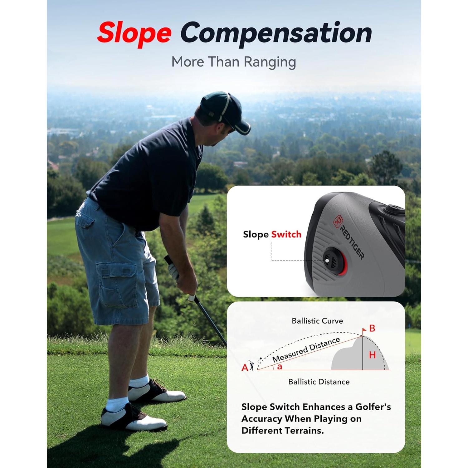 Medidor de Distancia de Golf REDTIGER C001B 1200 Yardas